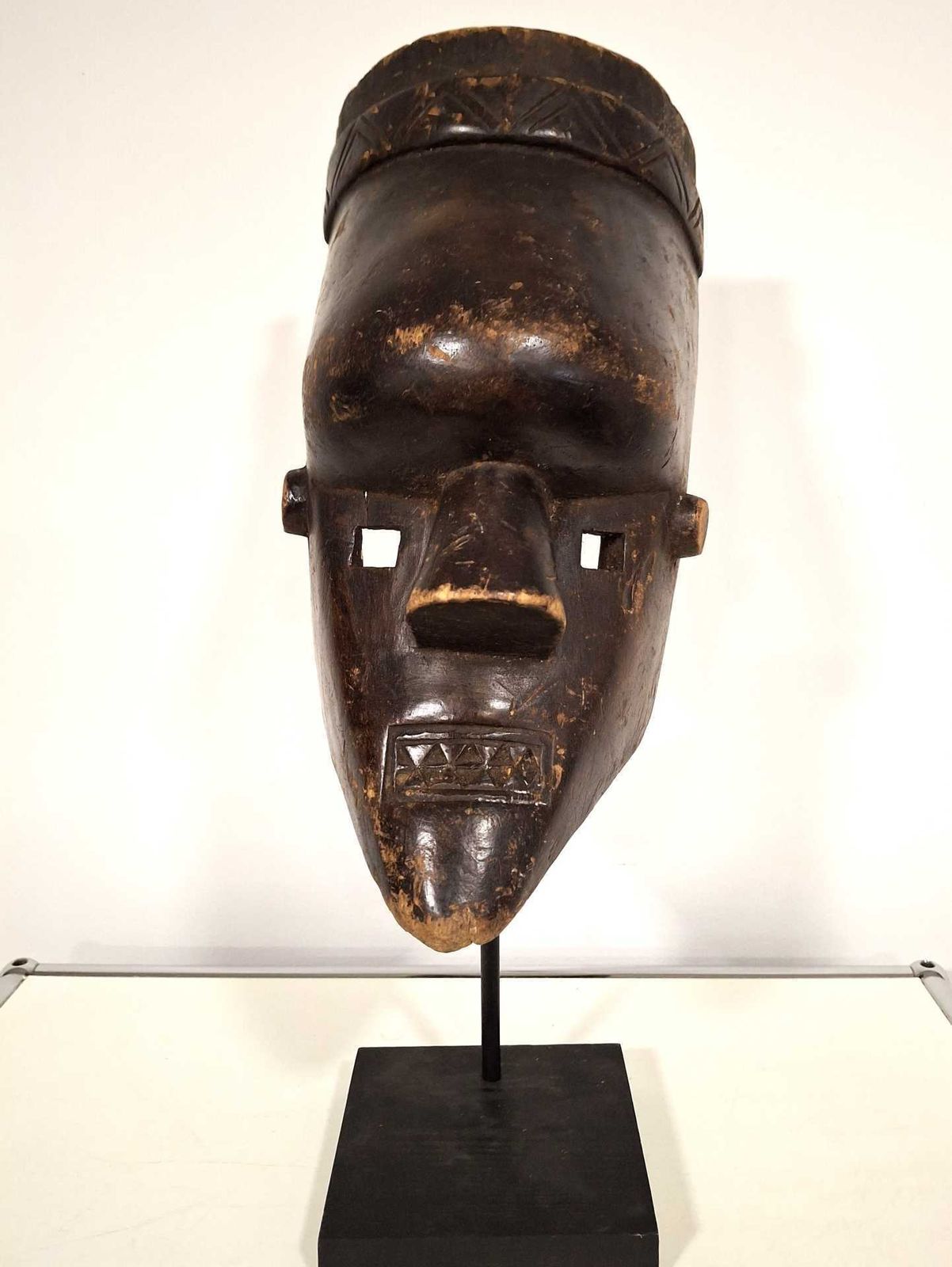 Vintage Salampasu Mask DR Congo Mid 20th Century African Tribal Art