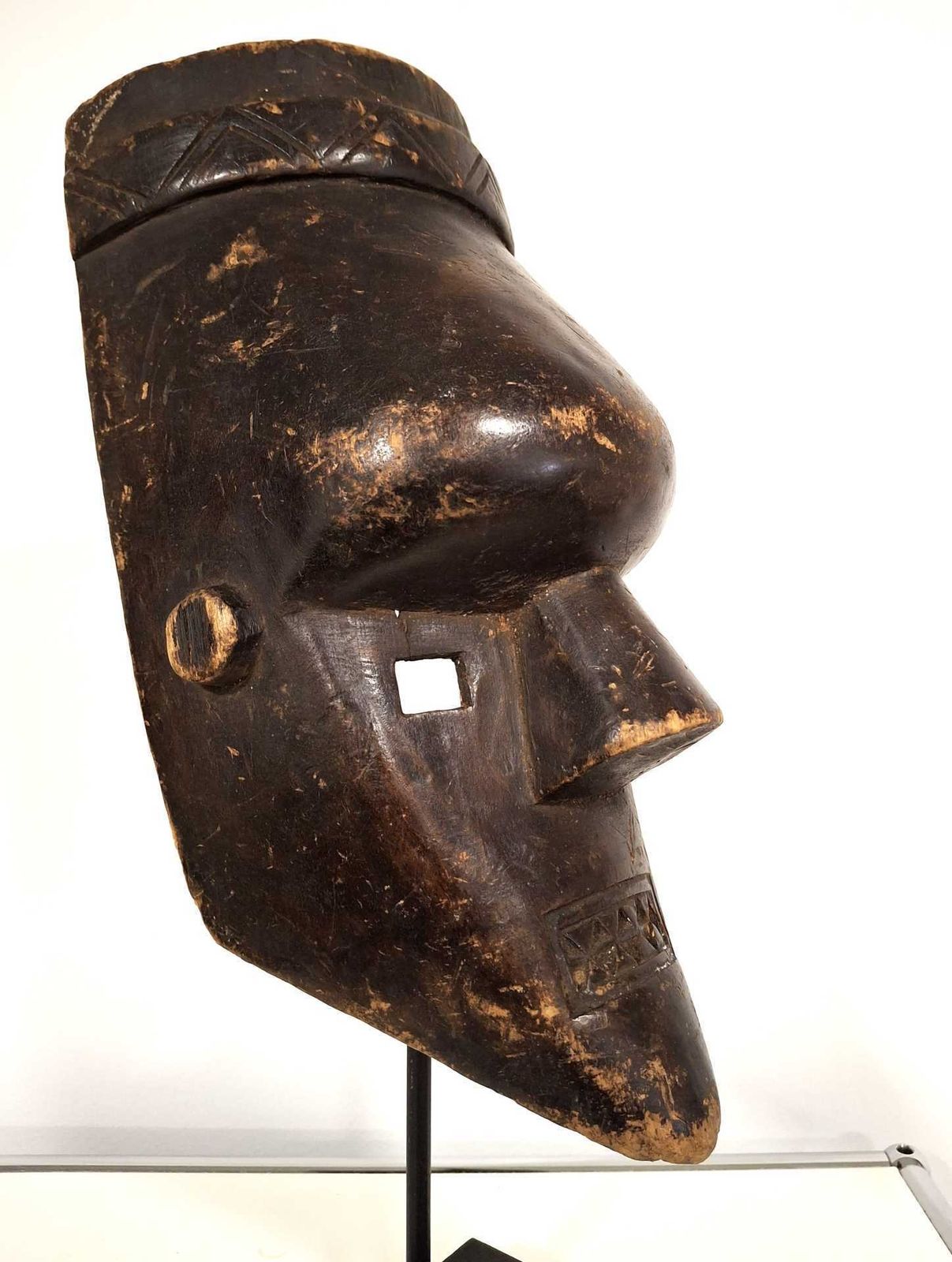 Vintage Salampasu Mask DR Congo Mid 20th Century African Tribal Art photo vinterior