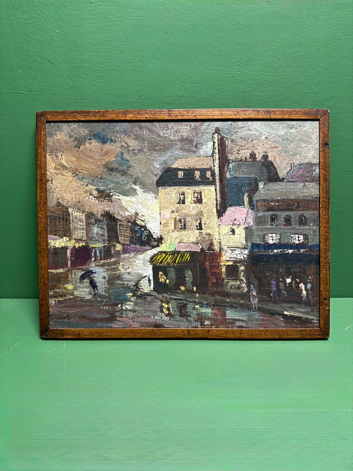 Oil Painting On Board Titled ‘ Stormy Night ‘ photo furniture