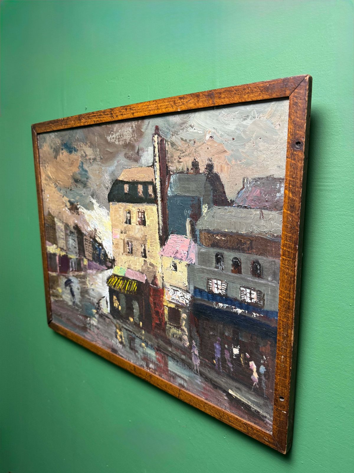 Oil Painting On Board Titled ‘ Stormy Night ‘ photo Art
