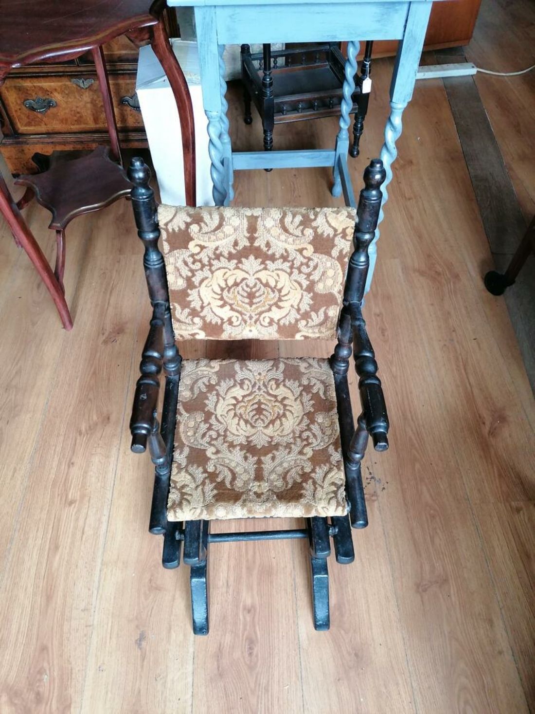 Rocking Chair Junior. Antique Style Carpet Seat. Rare Item. £77. Ref 5327 photo vinterior