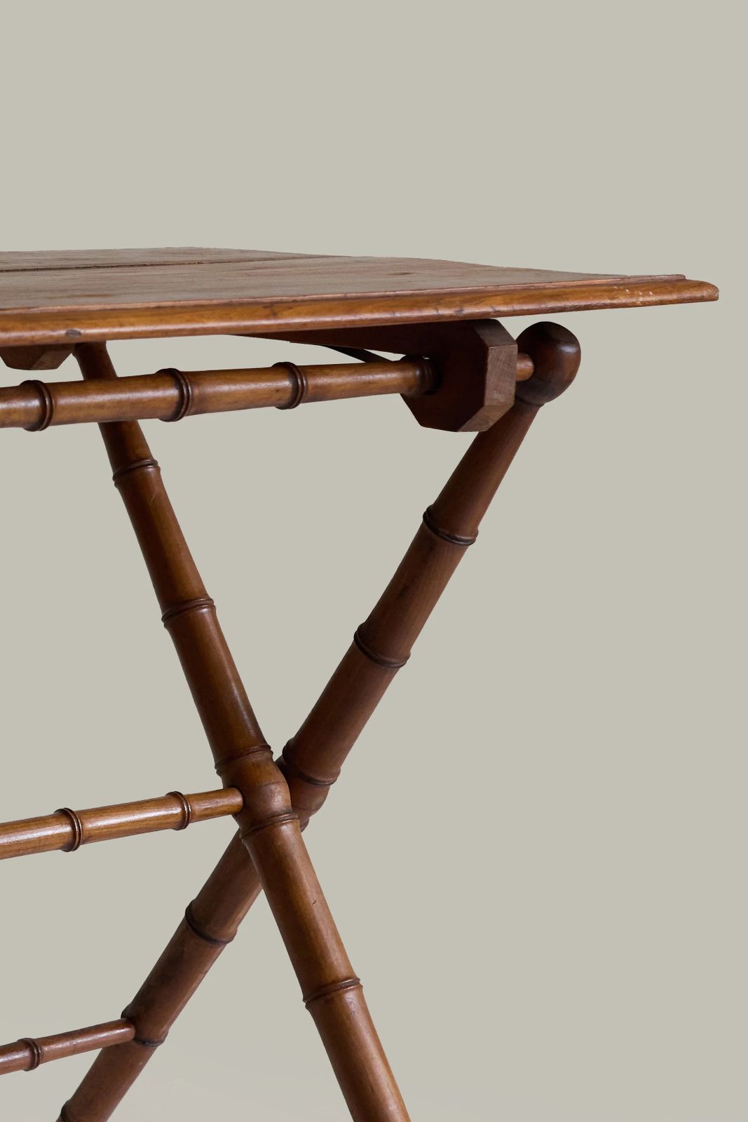 Antique French Faux Bamboo Folding Table, C1890 photo furniture