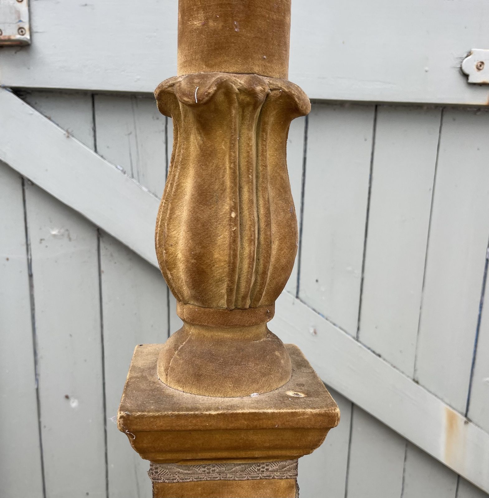 An Early 20th Century Velvet Covered Standard Lamp photo Lighting
