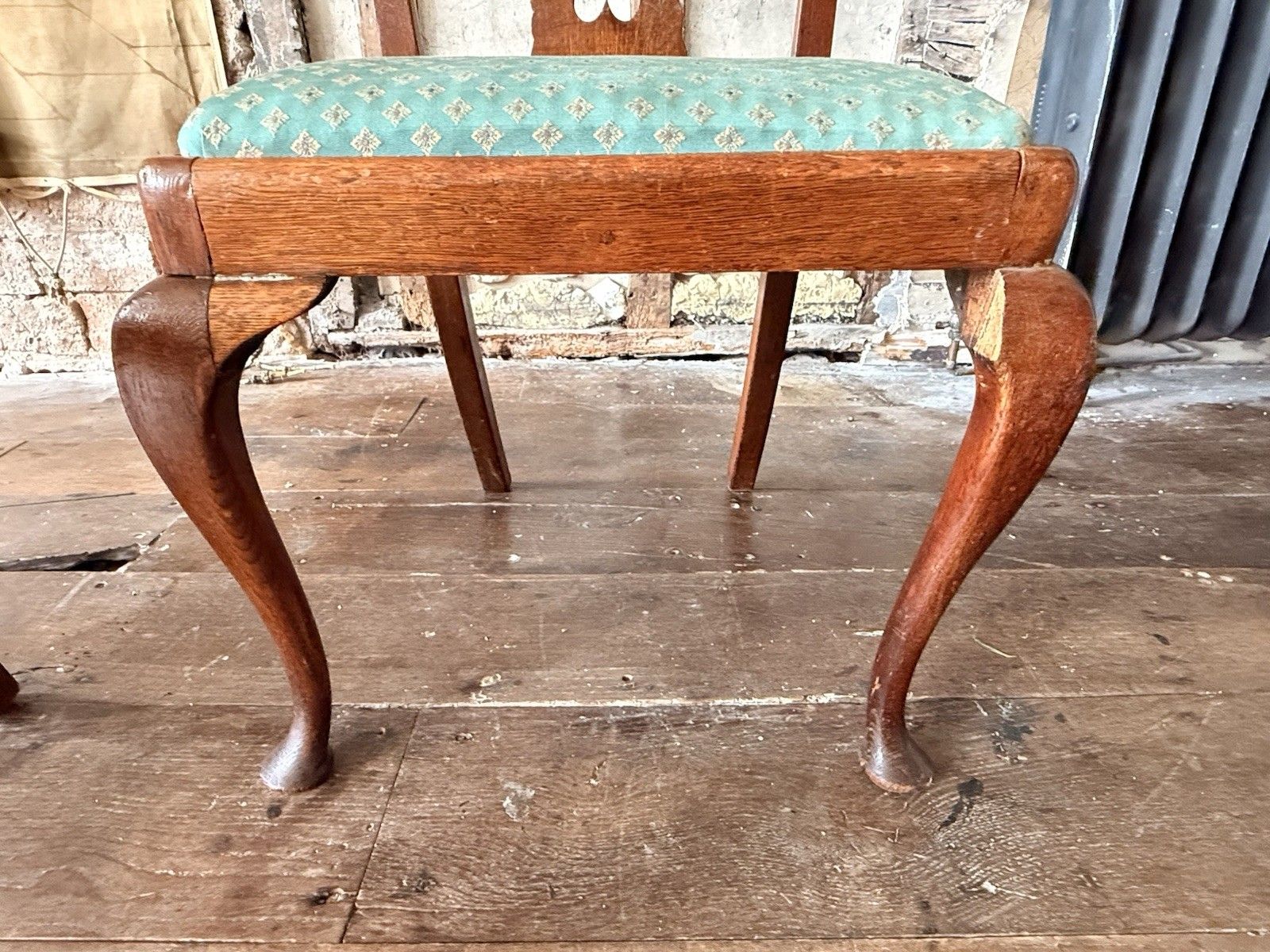 photo vintage Set Of 6 Antique Chippendale Style  Drp In Seats Dining Chairs Circa 1800's