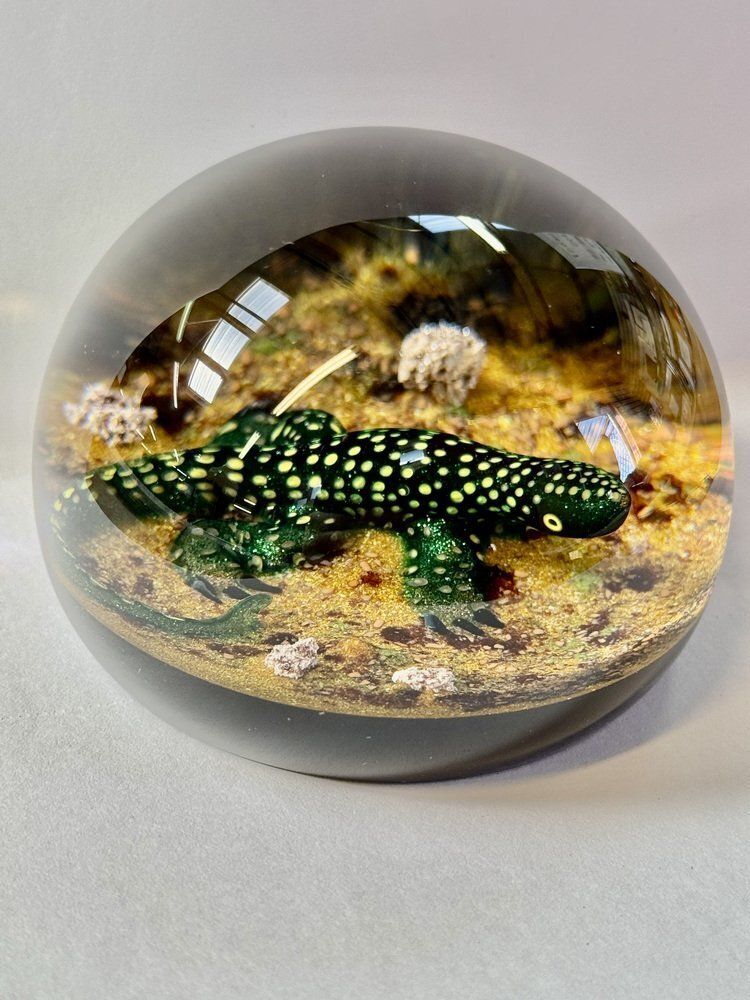 Art Glass Paperweight By William Manson, 1980s photo vintage