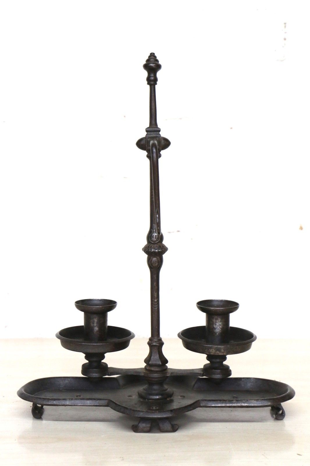 A 19th Century Wrought Iron Double Candle Holder Candlestick English Early 19th photo 325.0
