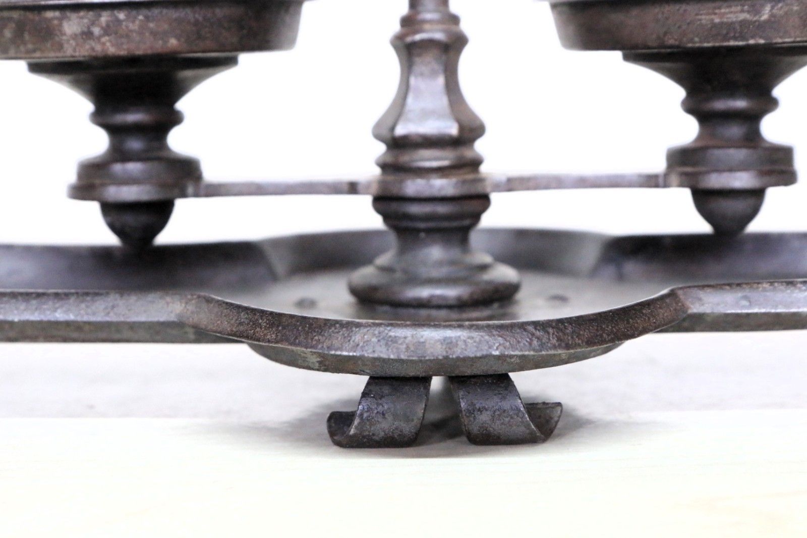 325.0 A 19th Century Wrought Iron Double Candle Holder Candlestick English Early 19th photo