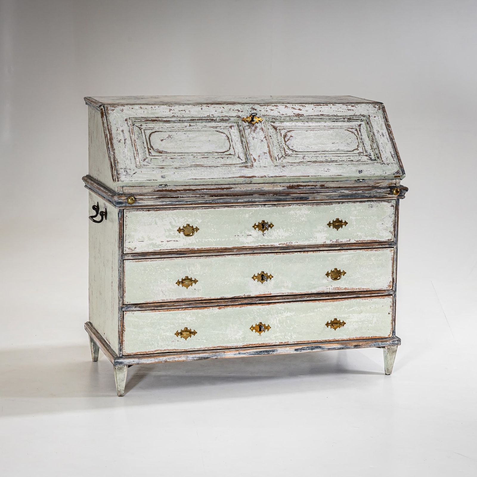 Hand Painted Baroque Secretary, 18th Century photo vintage