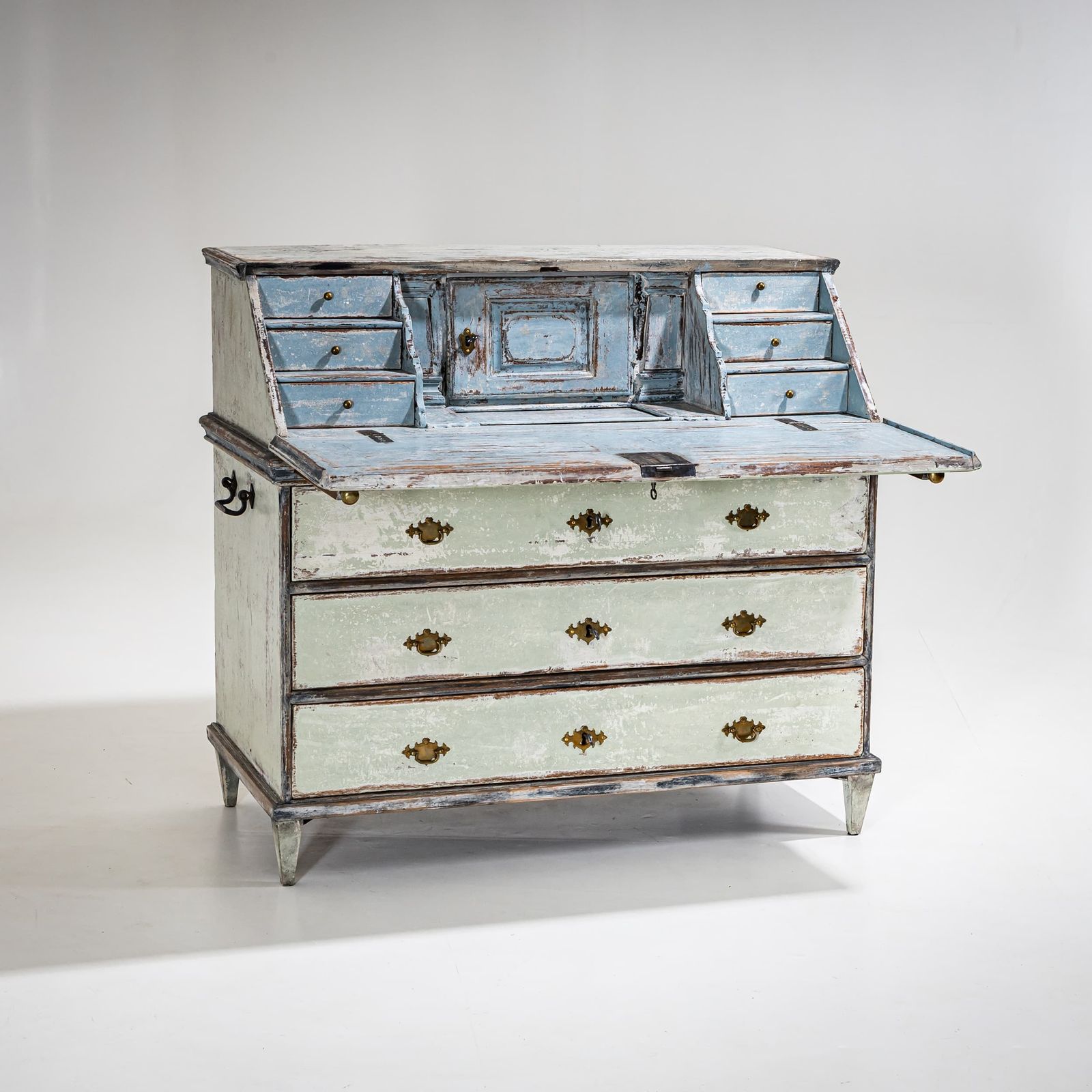 Hand Painted Baroque Secretary, 18th Century