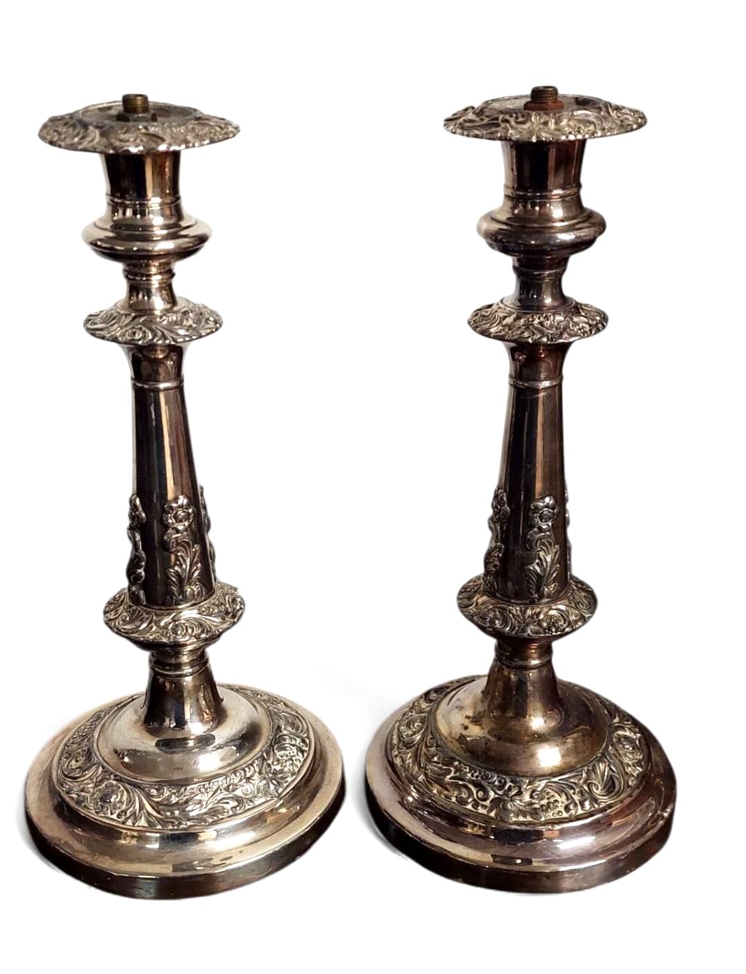Antique Candlesticks Pair Of Silver Candlesticks First Half 900