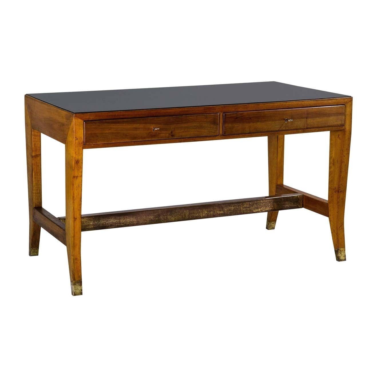 Gio Ponti Office Desk In Wood And Glass For Banca Nazionale Del Lavoro, 1950s photo 8246.0