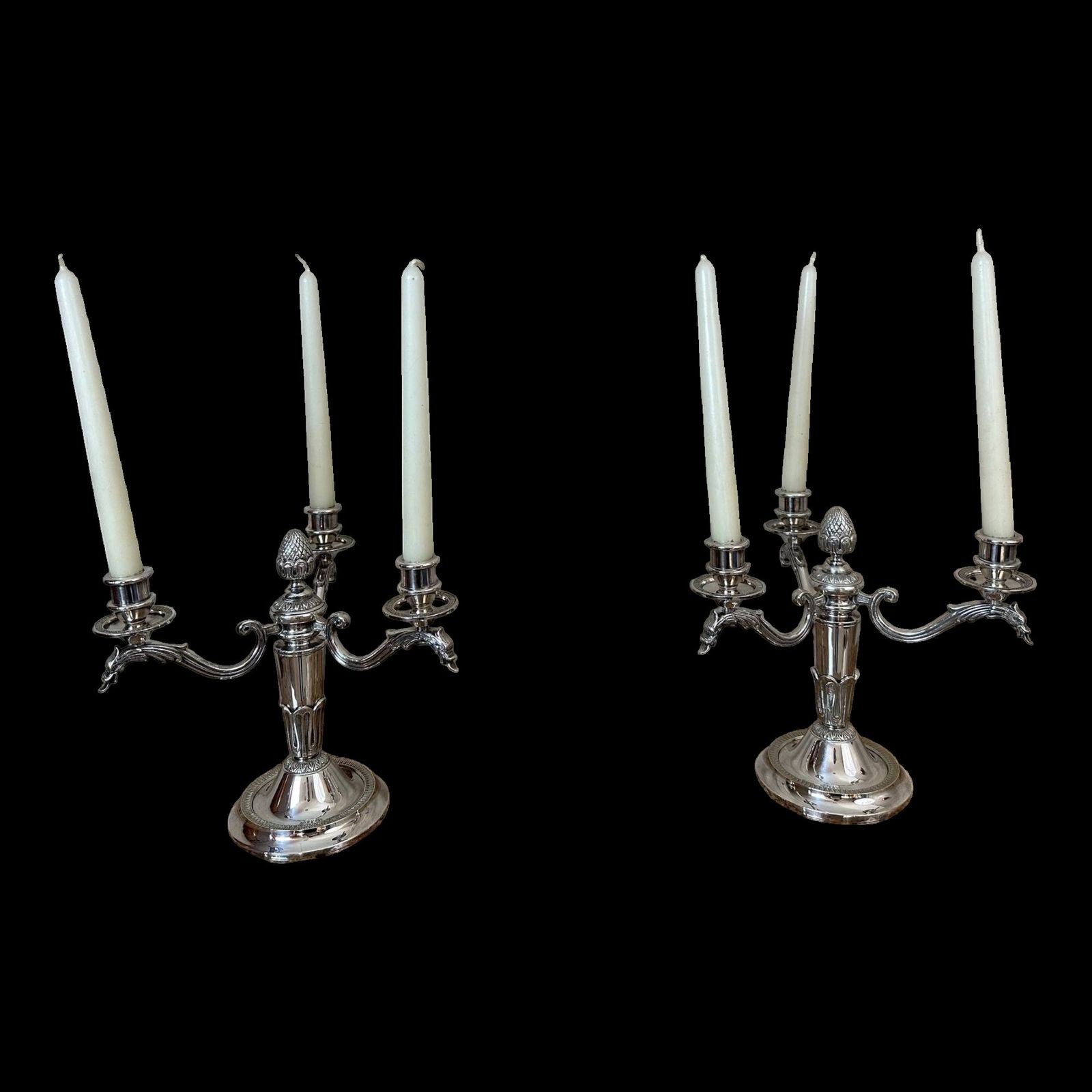 Pair Of Silver Plated Candlesticks photo furniture