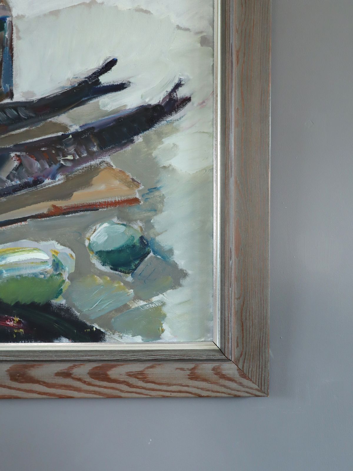 Tabletop Still Life With Fish Oil Painting photo vinterior