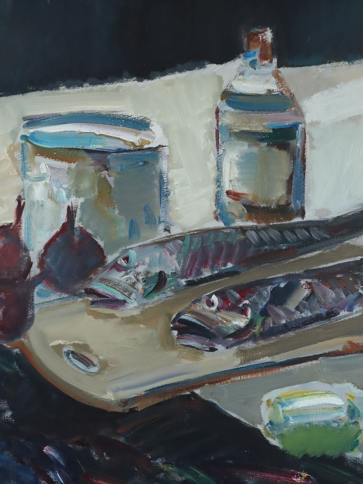 photo for sale Tabletop Still Life With Fish Oil Painting