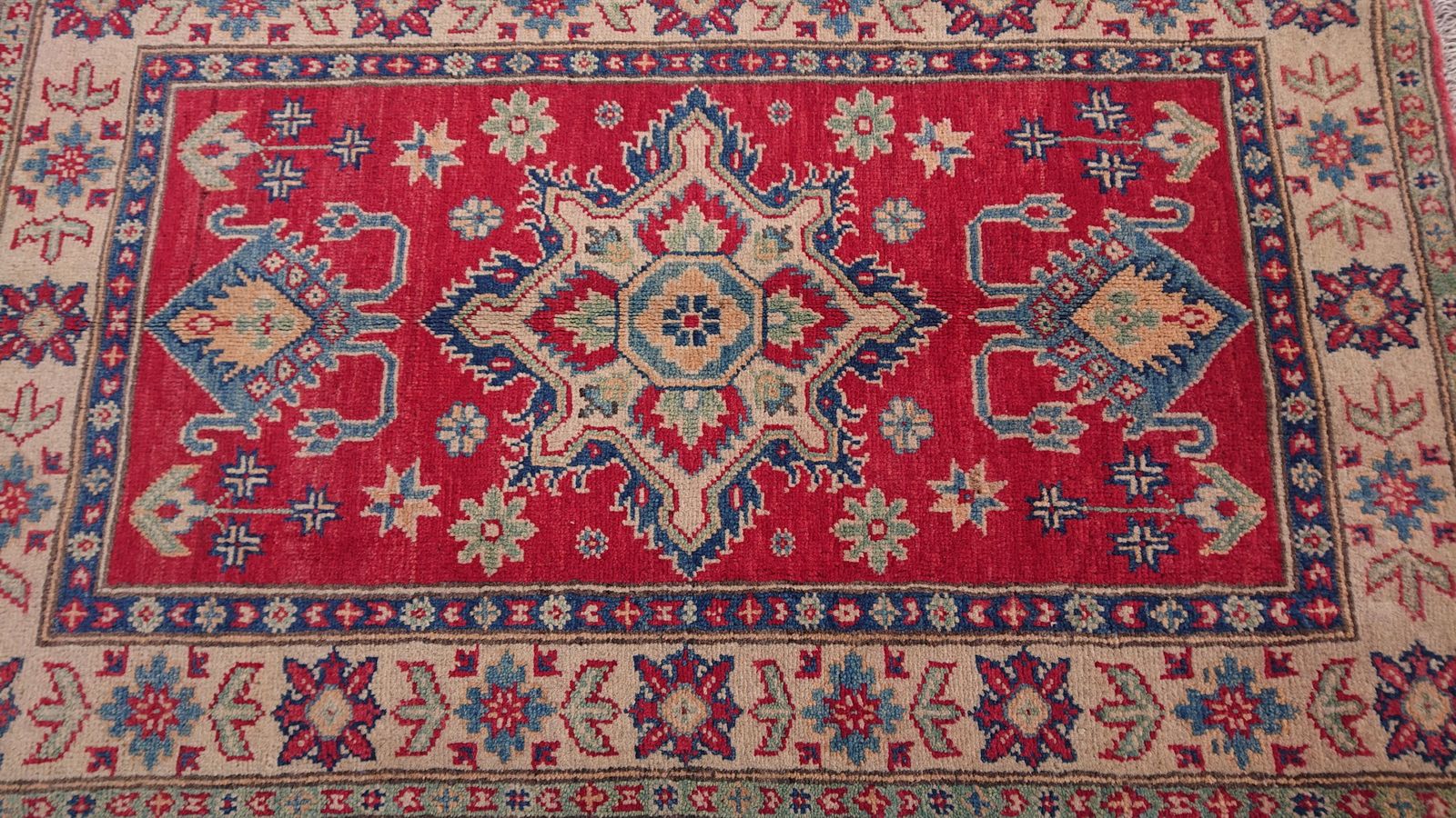 Handmade Afghan Kazak Traditional Bohemian Rug photo vintage