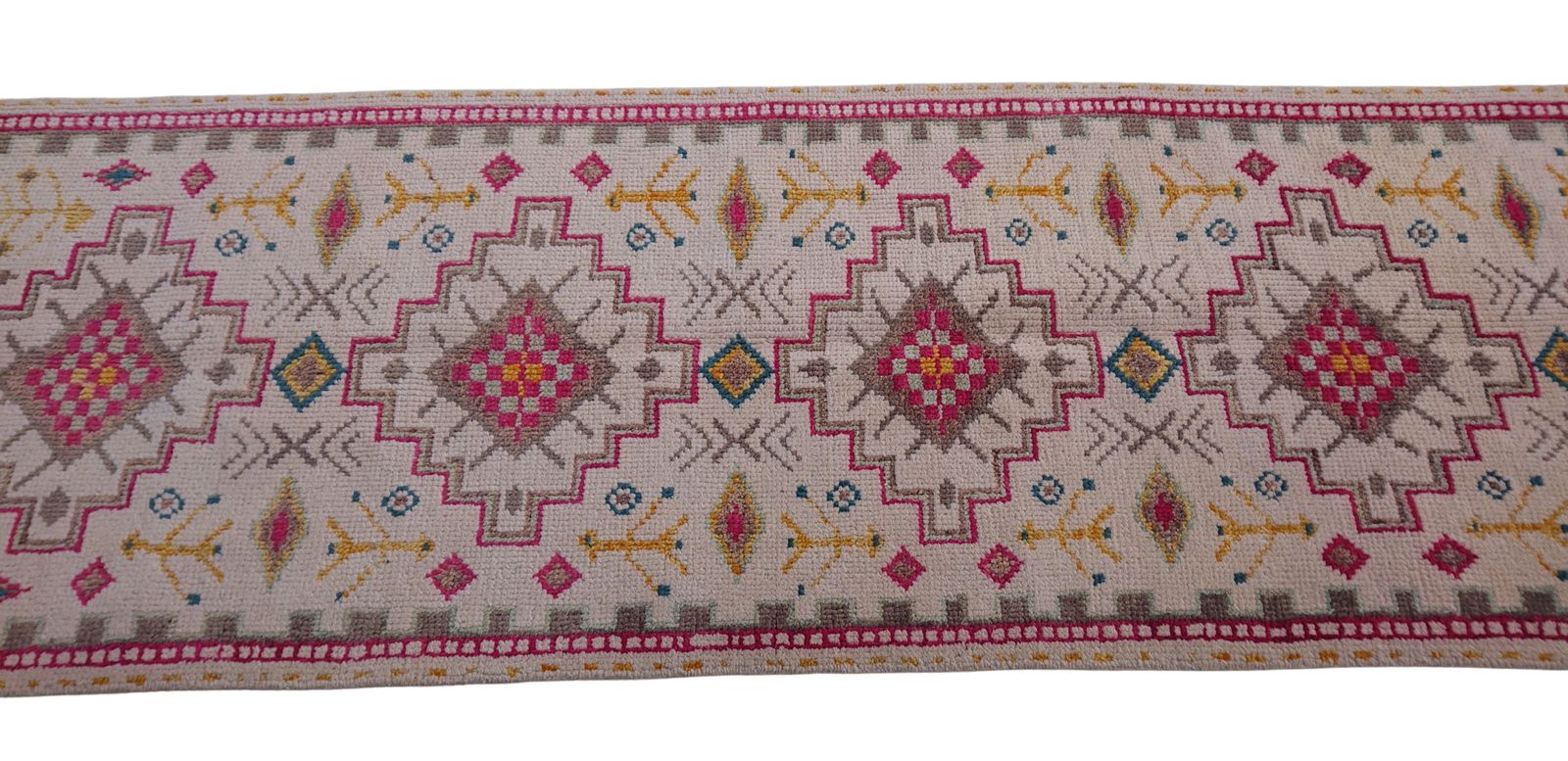 8 Ft Ivory Turkish Hand Knotted Hallway Runner Rug photo furniture