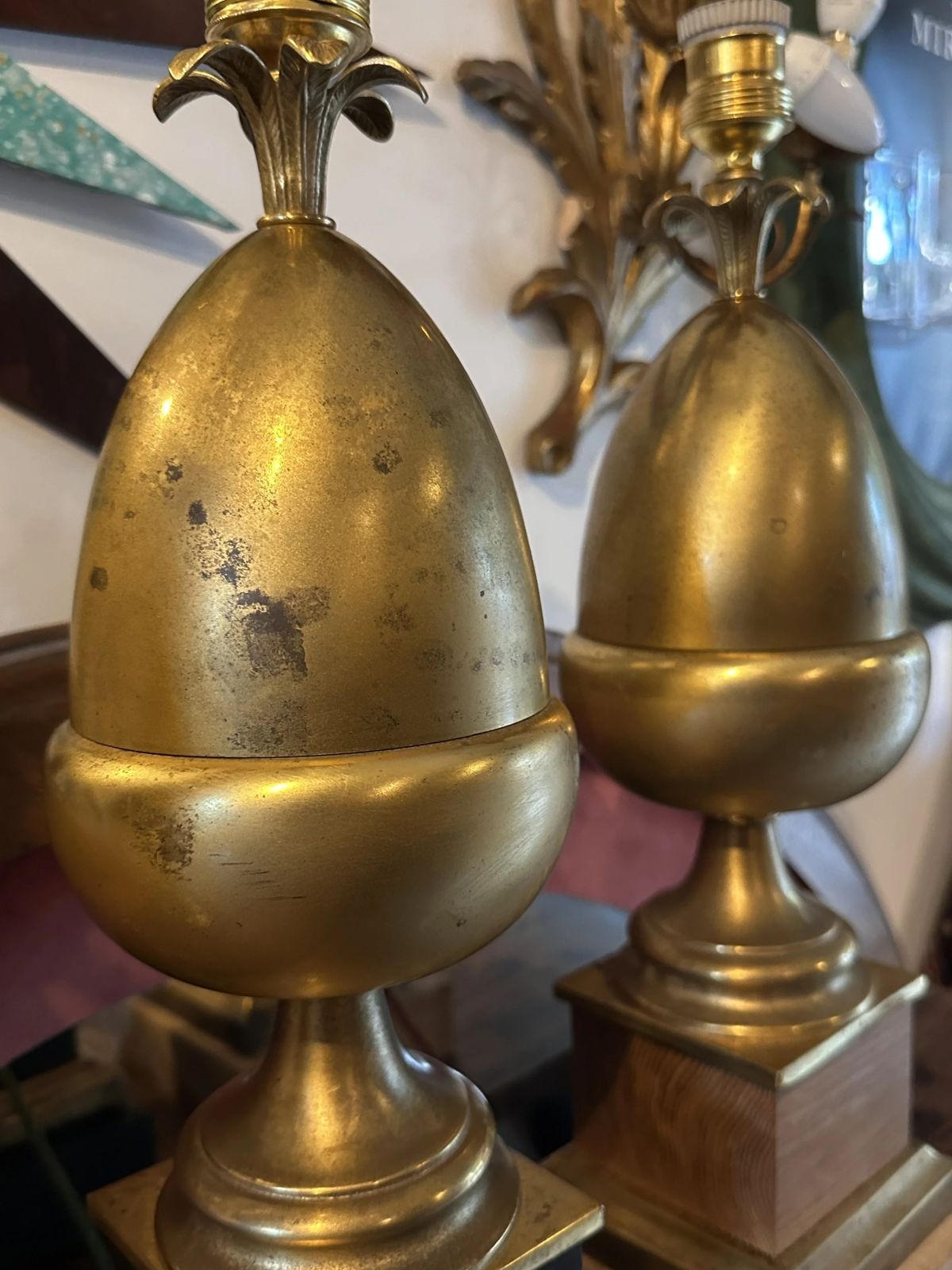 Parisian Palm Lamps Made W/ Deadstock Parts photo vintage