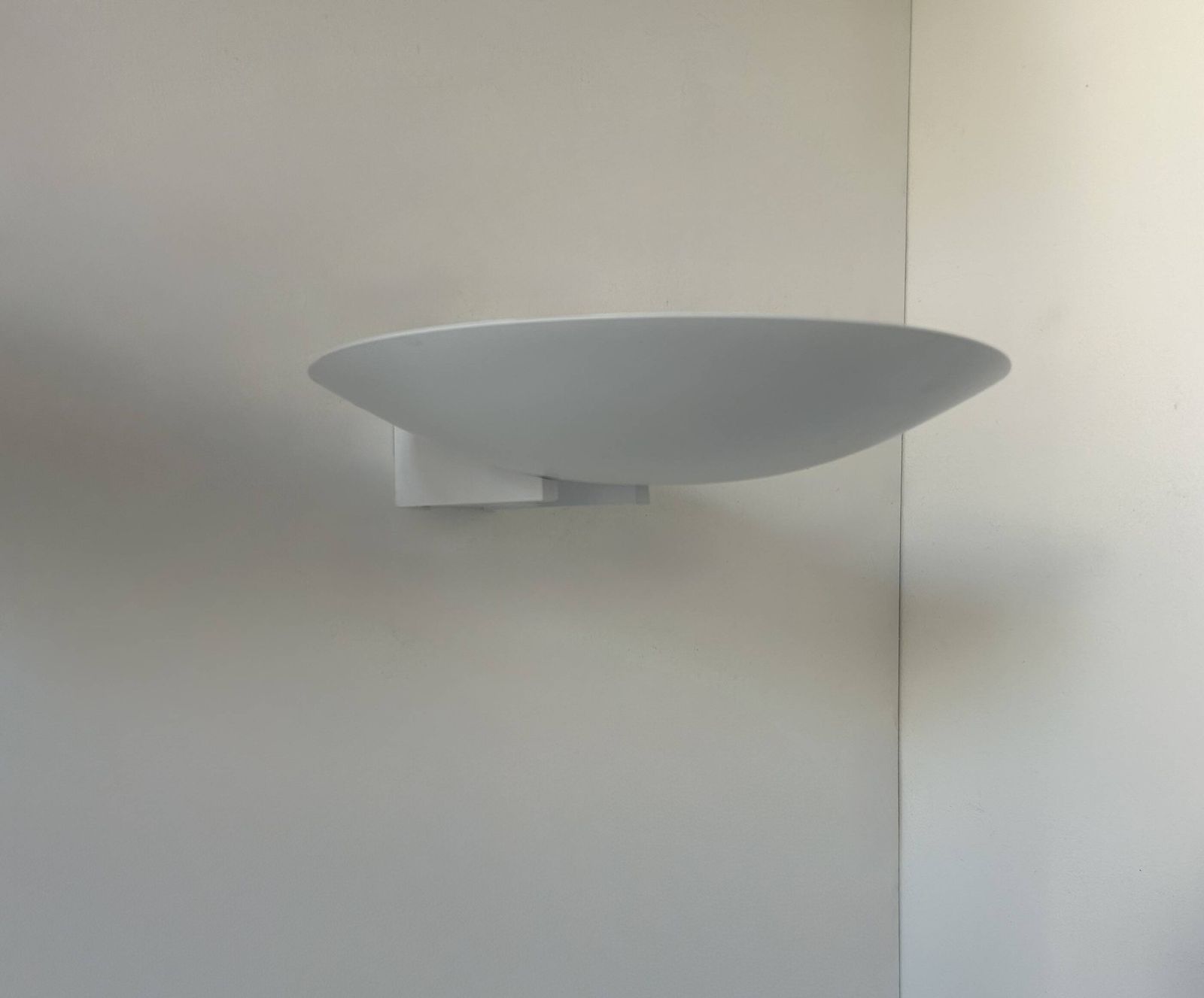 Pair Of Vintage Modernist Disderot Wall Lights In White Lacquered Metal, France, photo vinterior