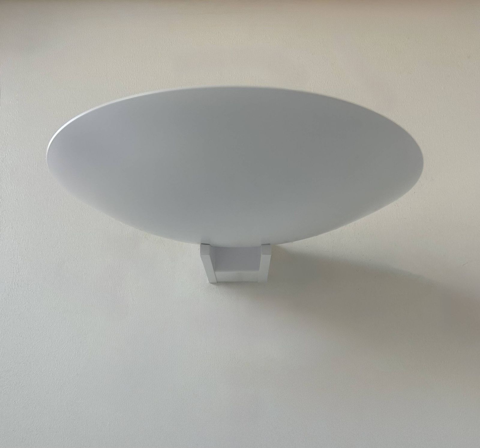 Pair Of Vintage Modernist Disderot Wall Lights In White Lacquered Metal, France, photo buy