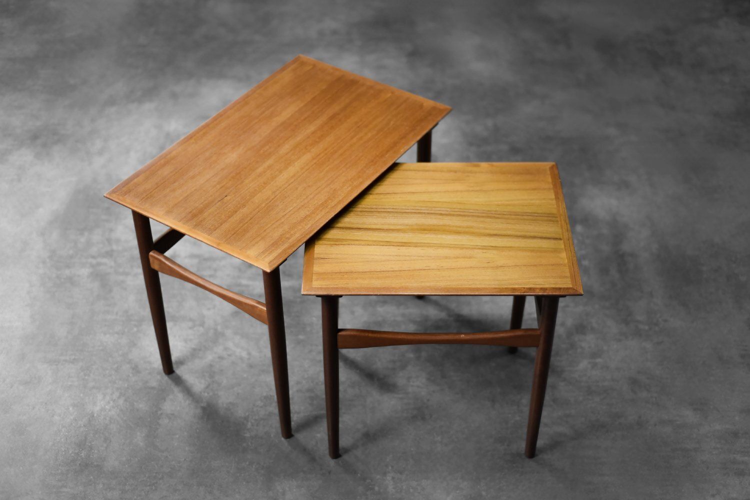 Mid Century Danish Modern Teak Nesting Tables, 1960s, Set Of 2 photo vinterior