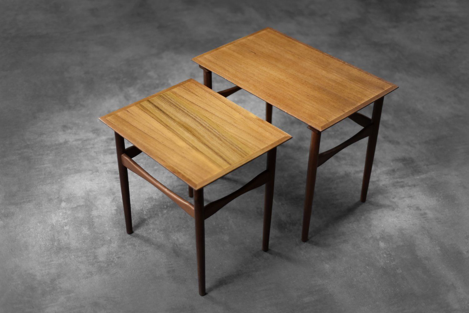 Mid Century Danish Modern Teak Nesting Tables, 1960s, Set Of 2 photo vintage