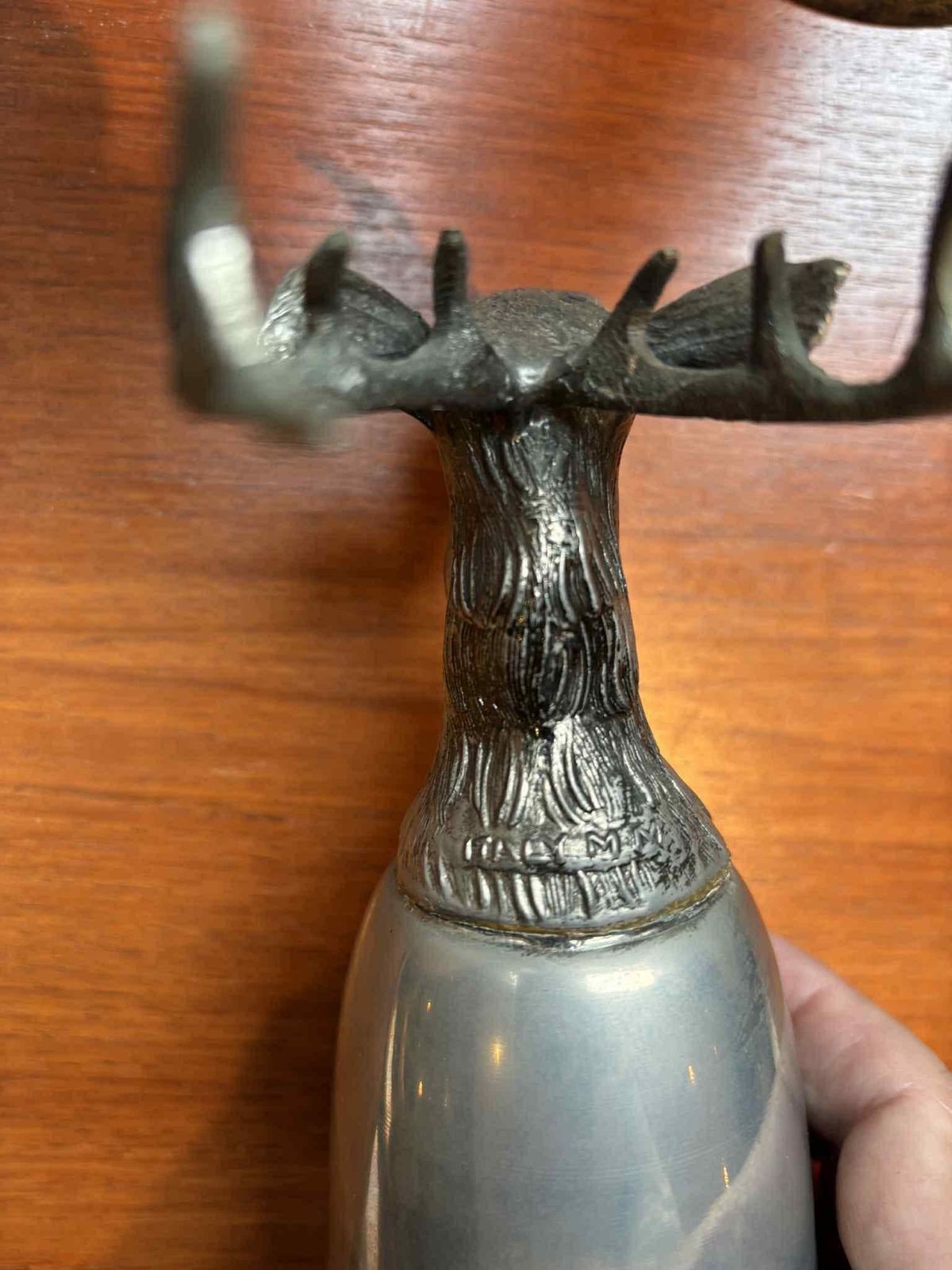 Vintage Mauro Manetti Stag Stirrup Cup: Verzilverde Italiaanse Beker photo 359.0
