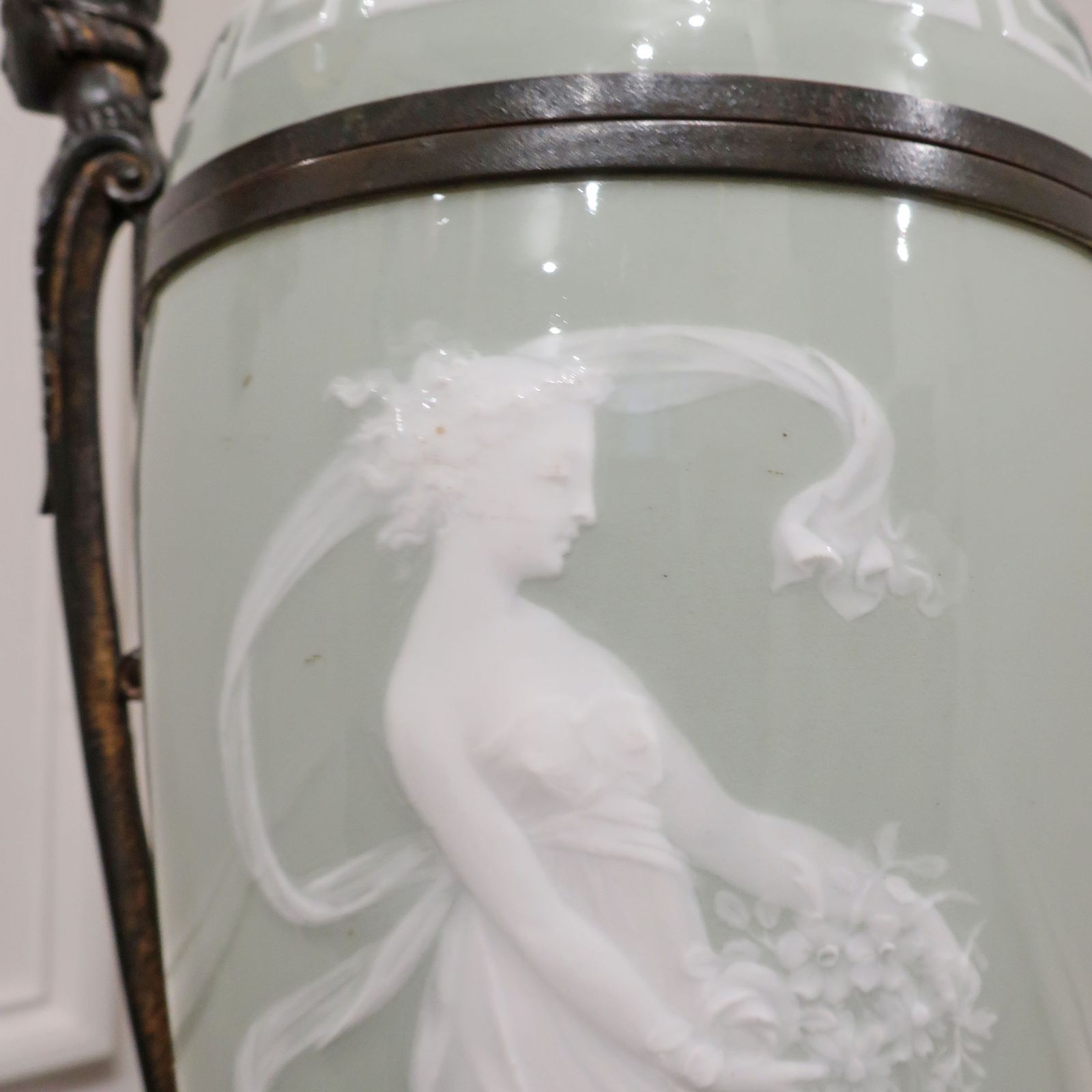 French Pate Sur Pate Neoclassical Style Porcelain Table Lamp photo 1225.0