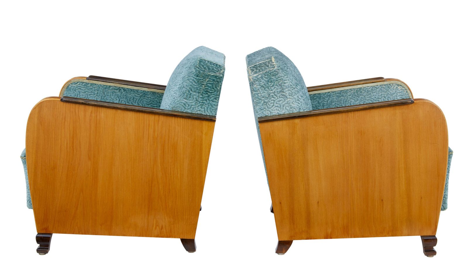 Fine Pair Of Swedish Art Deco Elm And Birch Armchairs photo Furniture