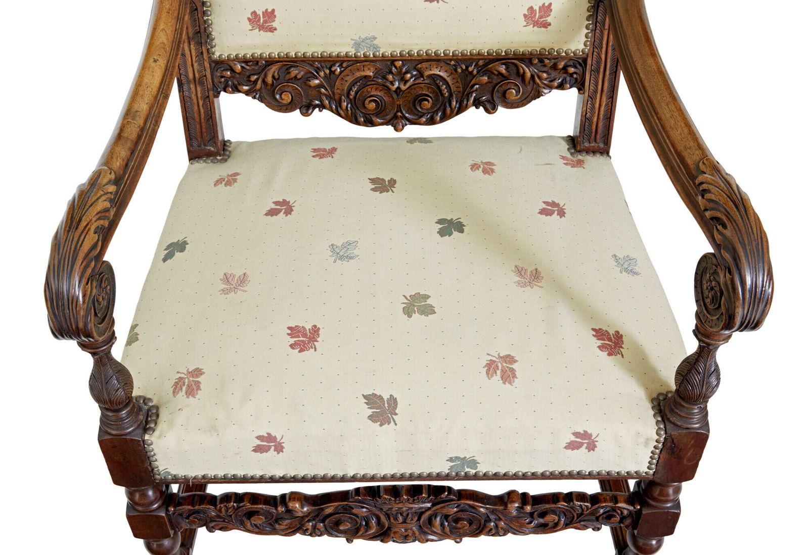 Pair Of 19th Century French Carved Walnut Armchairs photo 1815.0