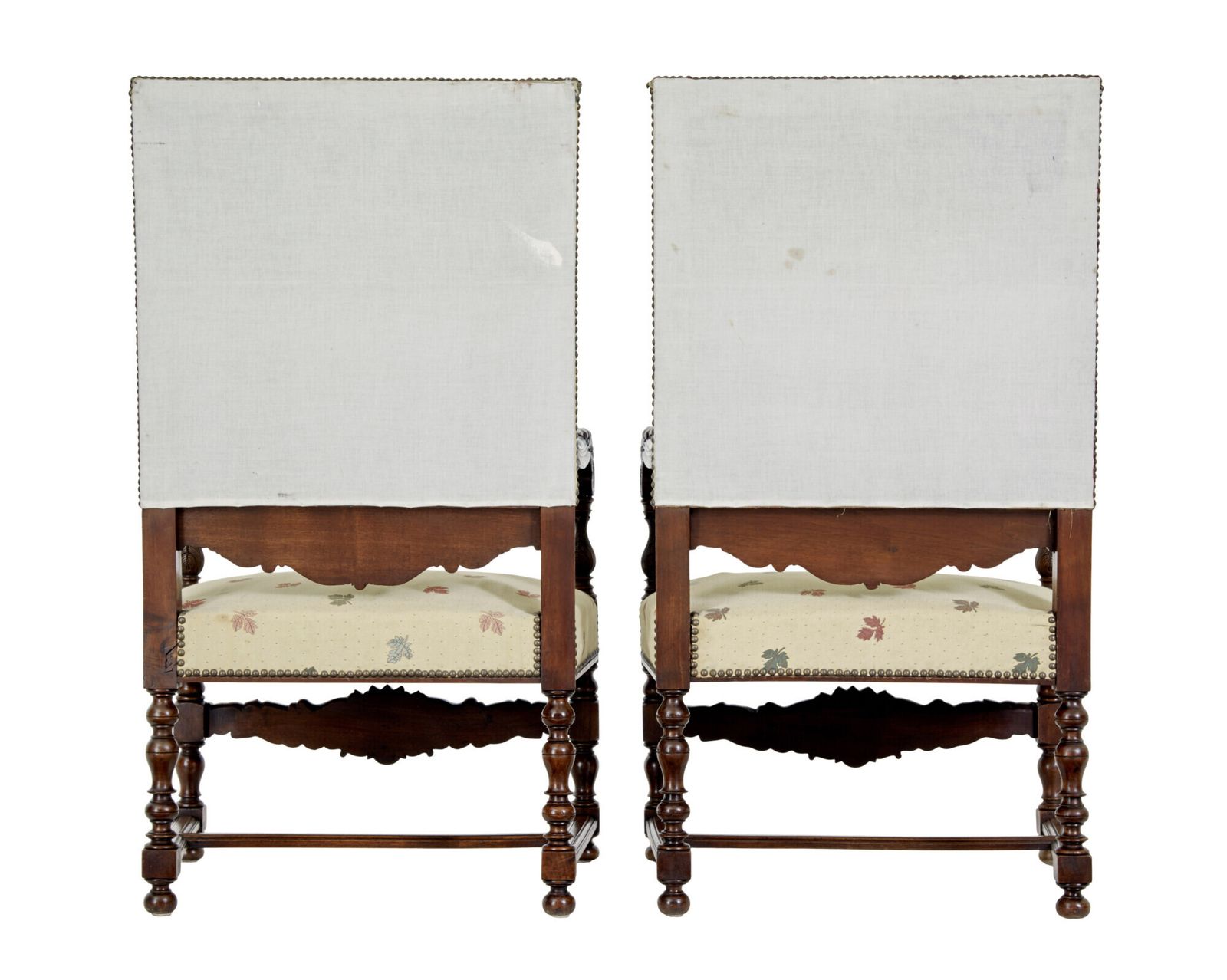 Pair Of 19th Century French Carved Walnut Armchairs photo vinterior