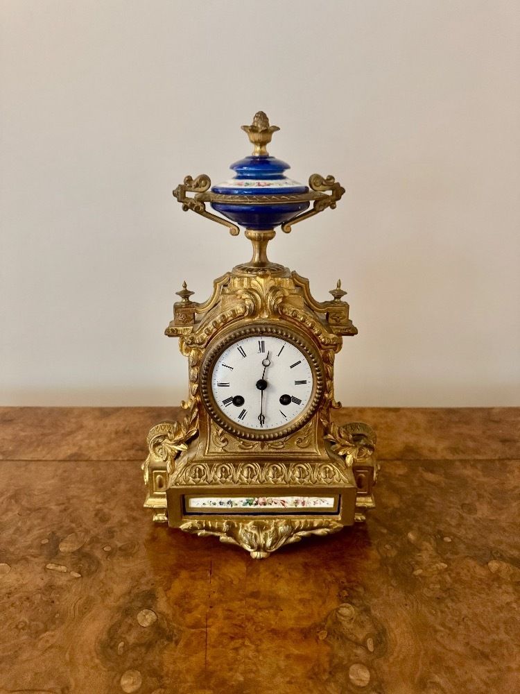 Attractive Quality Antique 19th Century French Ormolu Mantle Clock photo for sale