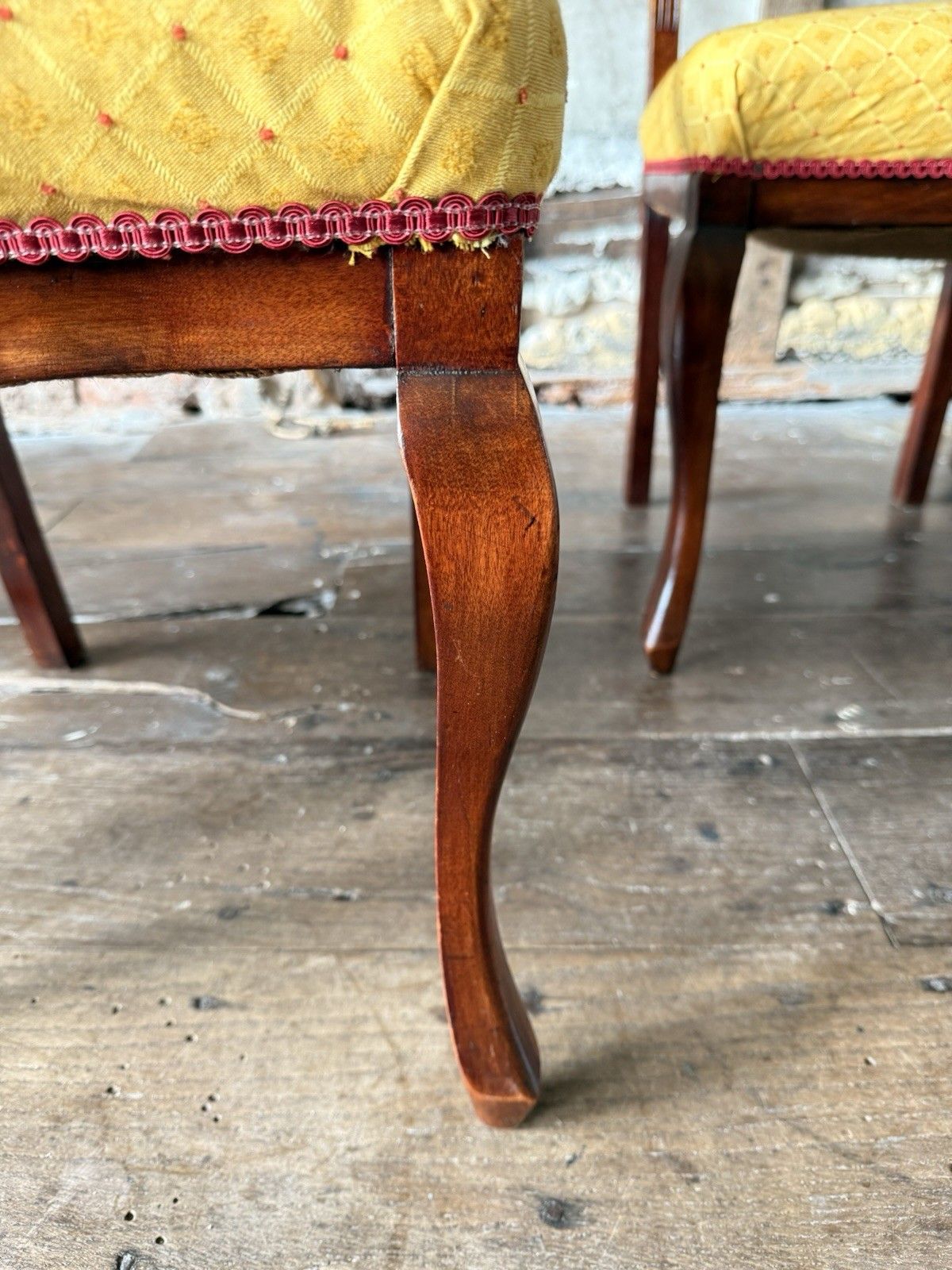 photo for sale Original Antique Carved Mahogany Dining Side Hall Chairs Sunflower C 1890 X 4