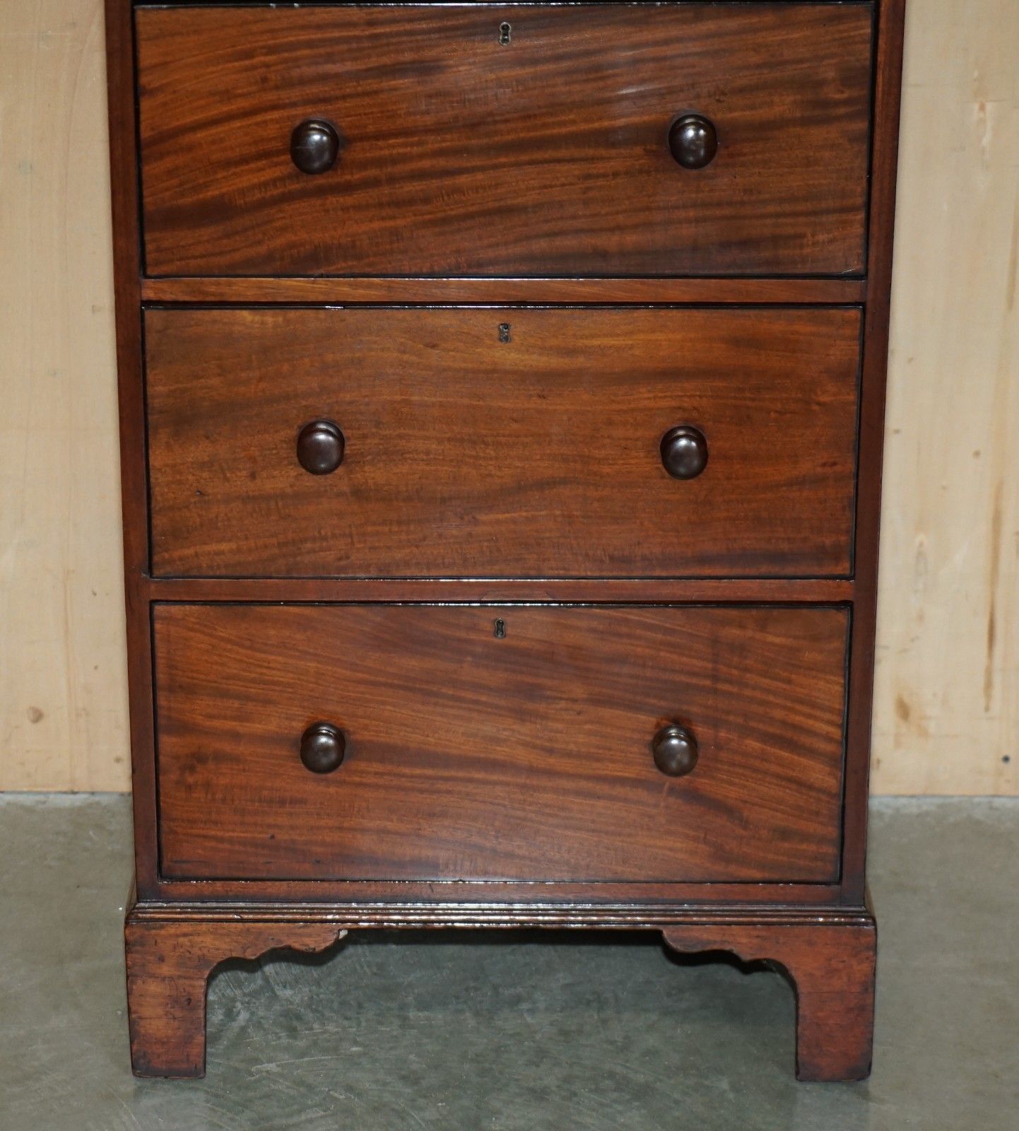 Pair Of Castle Howard Antique 1840 Mahogany Tallboy Chest Of Drawers Cupboards photo buy