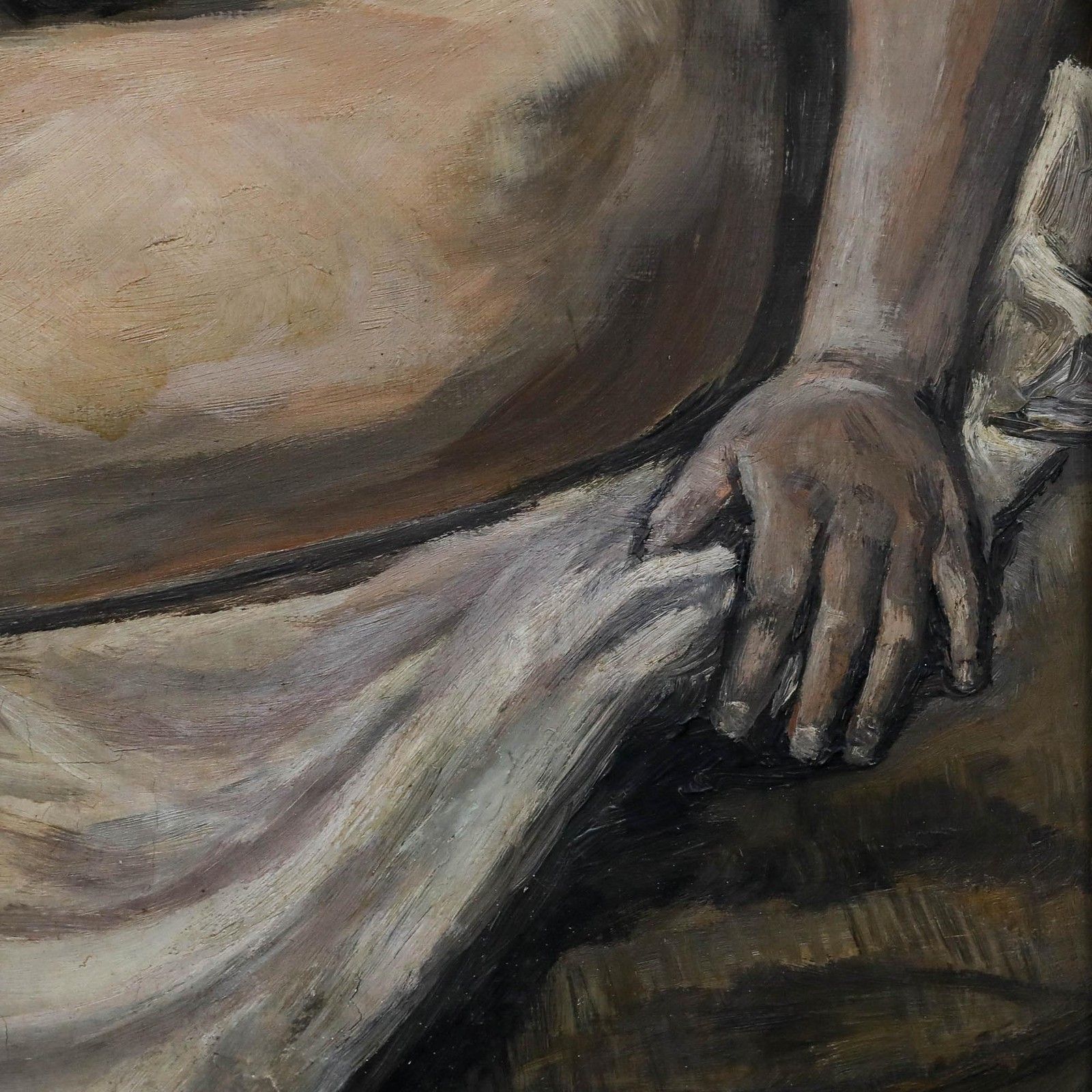 Framed 1933 Oil Female Nude Reading photo Art
