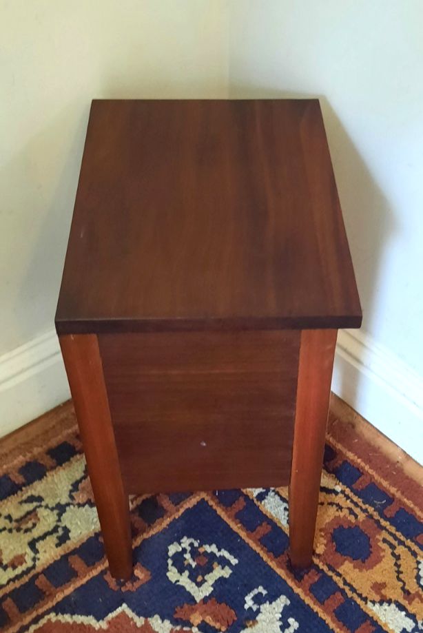 photo furniture Vintage Solid Mahogany Sewing Box With Drawer Lamp Table Side Table Bedside