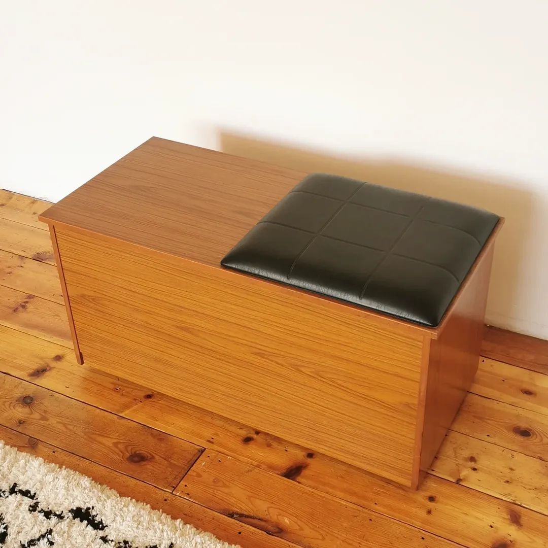 Vintage Mid Century Storage Chest Hallway Seat By Schreiber photo 125.0