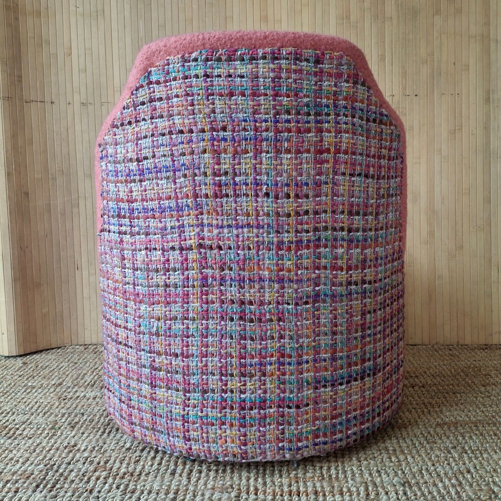 photo furniture Fab Vintage Retro 70s Cocktail Bedroom Tub Chair Coral Boucle Multicolour Tweed
