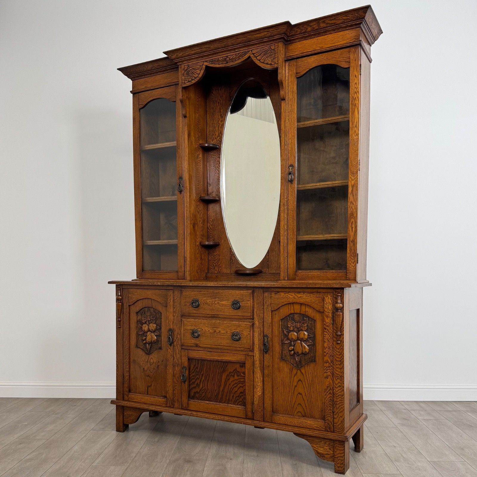 Antique 20th Century Fine Quality Art Nouveau Dresser In Oak photo Furniture