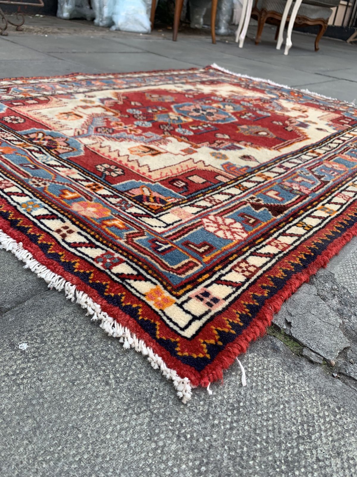 Oriental Hand Knotted Rug, 1990s, Wool Blend photo for sale
