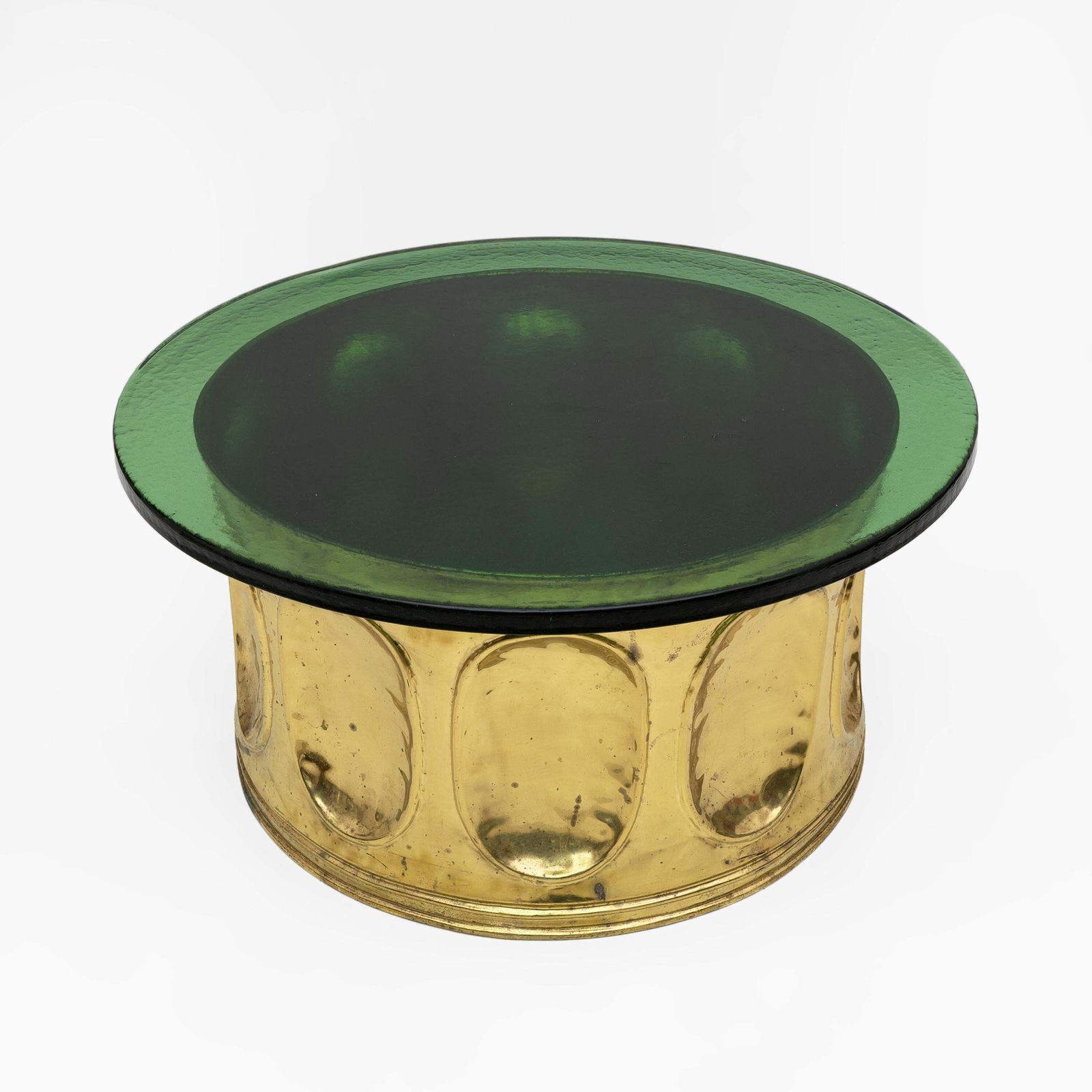 Mid Century Modern Italian Murano Glass And Brass Coffee Table, 1970s photo furniture