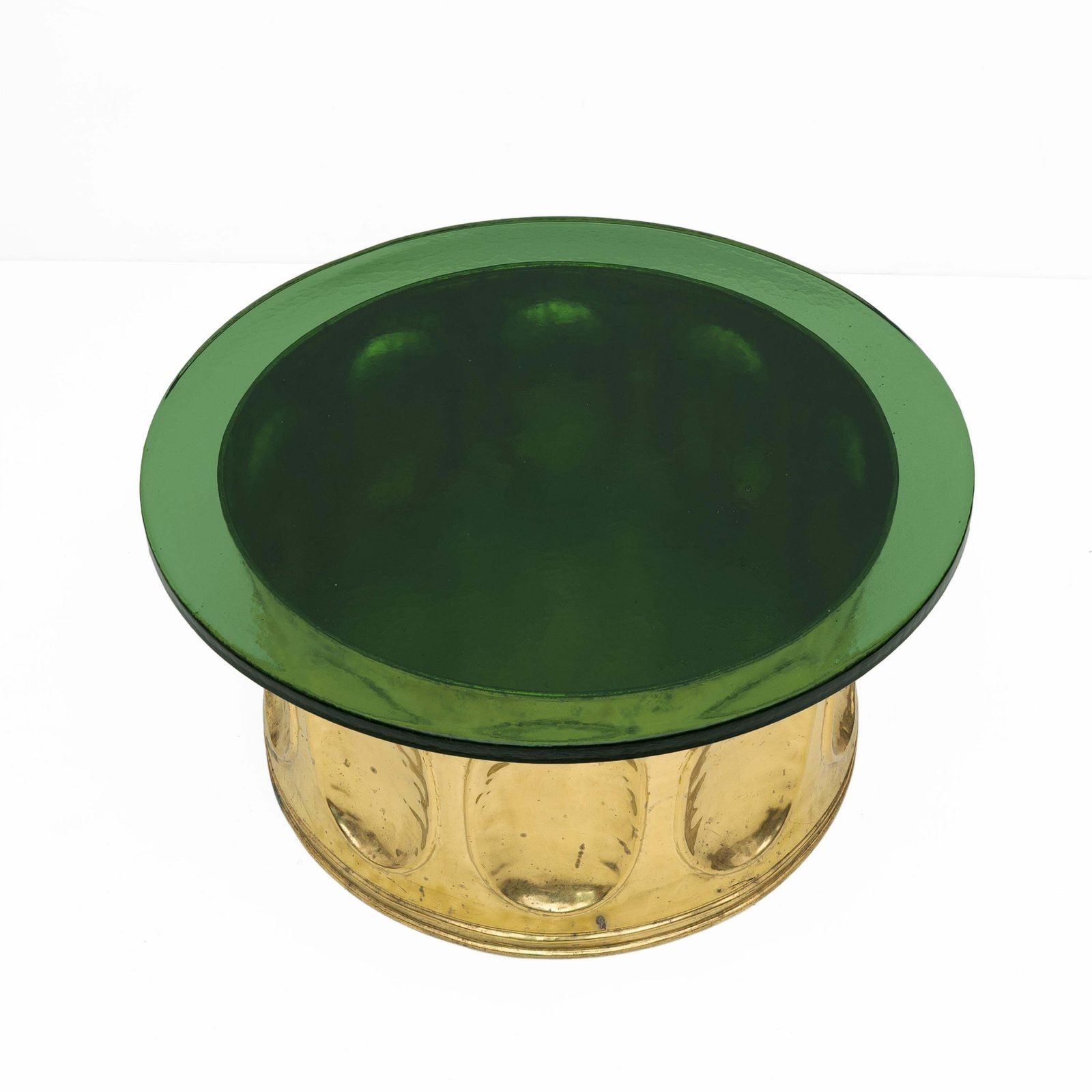 Mid Century Modern Italian Murano Glass And Brass Coffee Table, 1970s photo Furniture