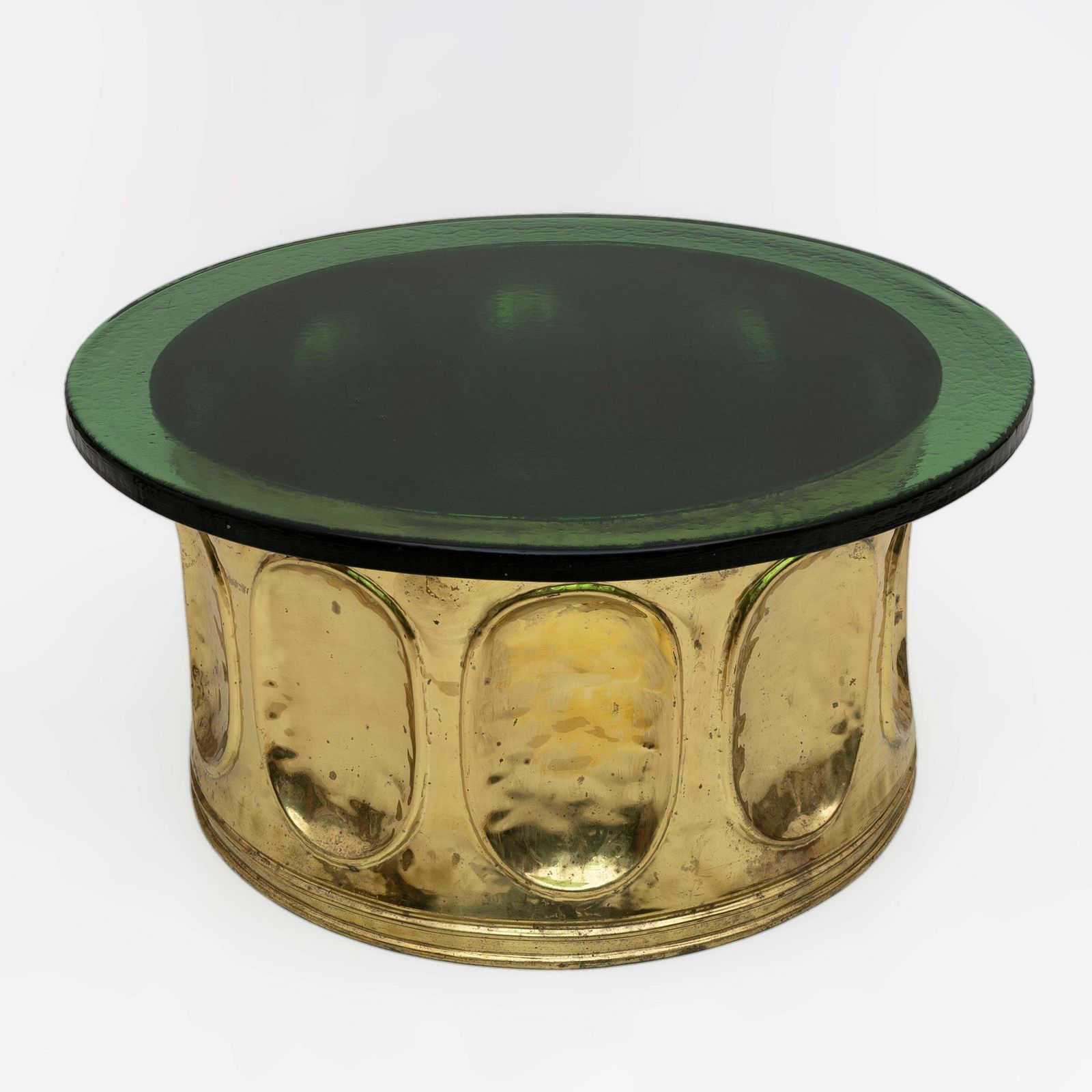 Mid Century Modern Italian Murano Glass And Brass Coffee Table, 1970s photo 2612.0