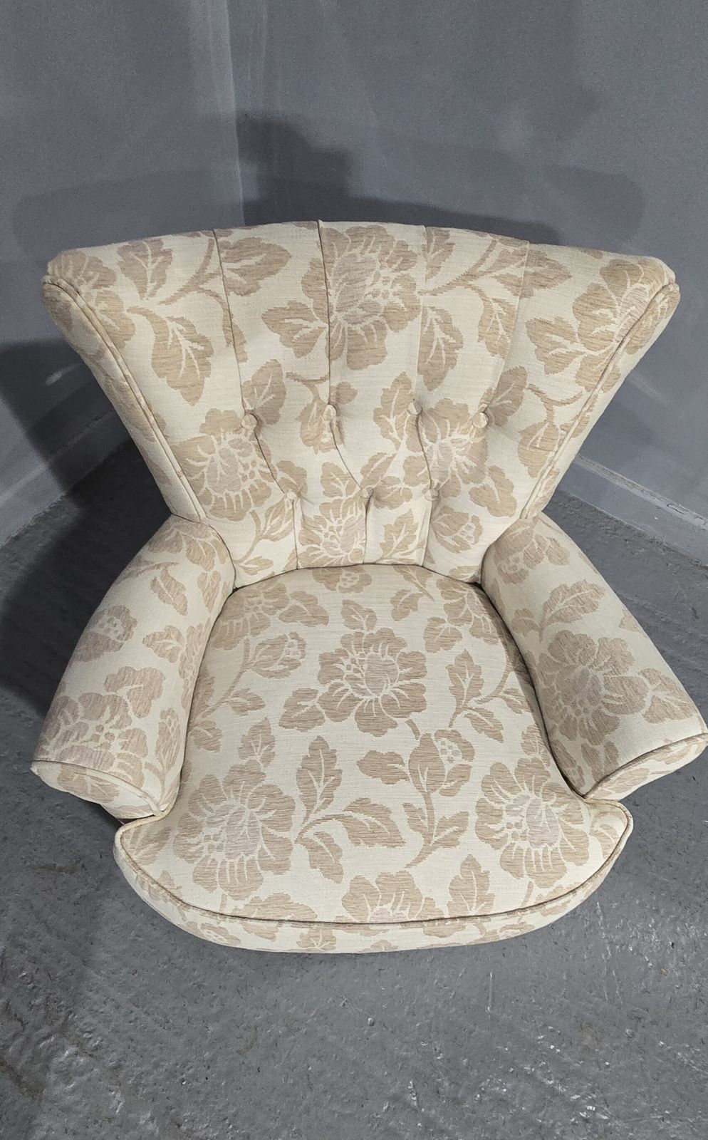 Linen Covered Boudoir Chair photo for sale