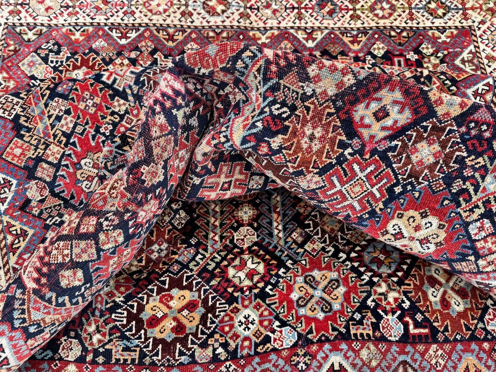 Textiles Antique Tribal Shekarlu Rug 1.97m X 1.26m photo