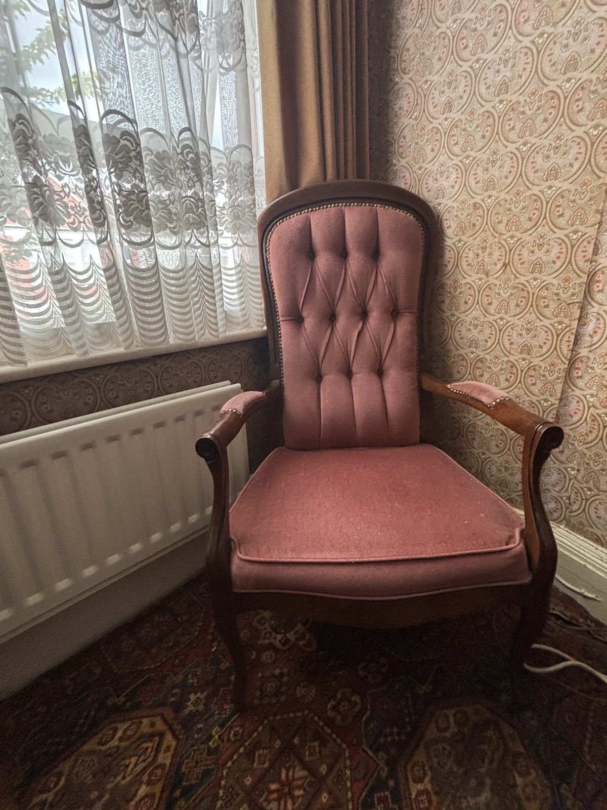 Vinted Velvet Lounge Chair, Mid 20th Century