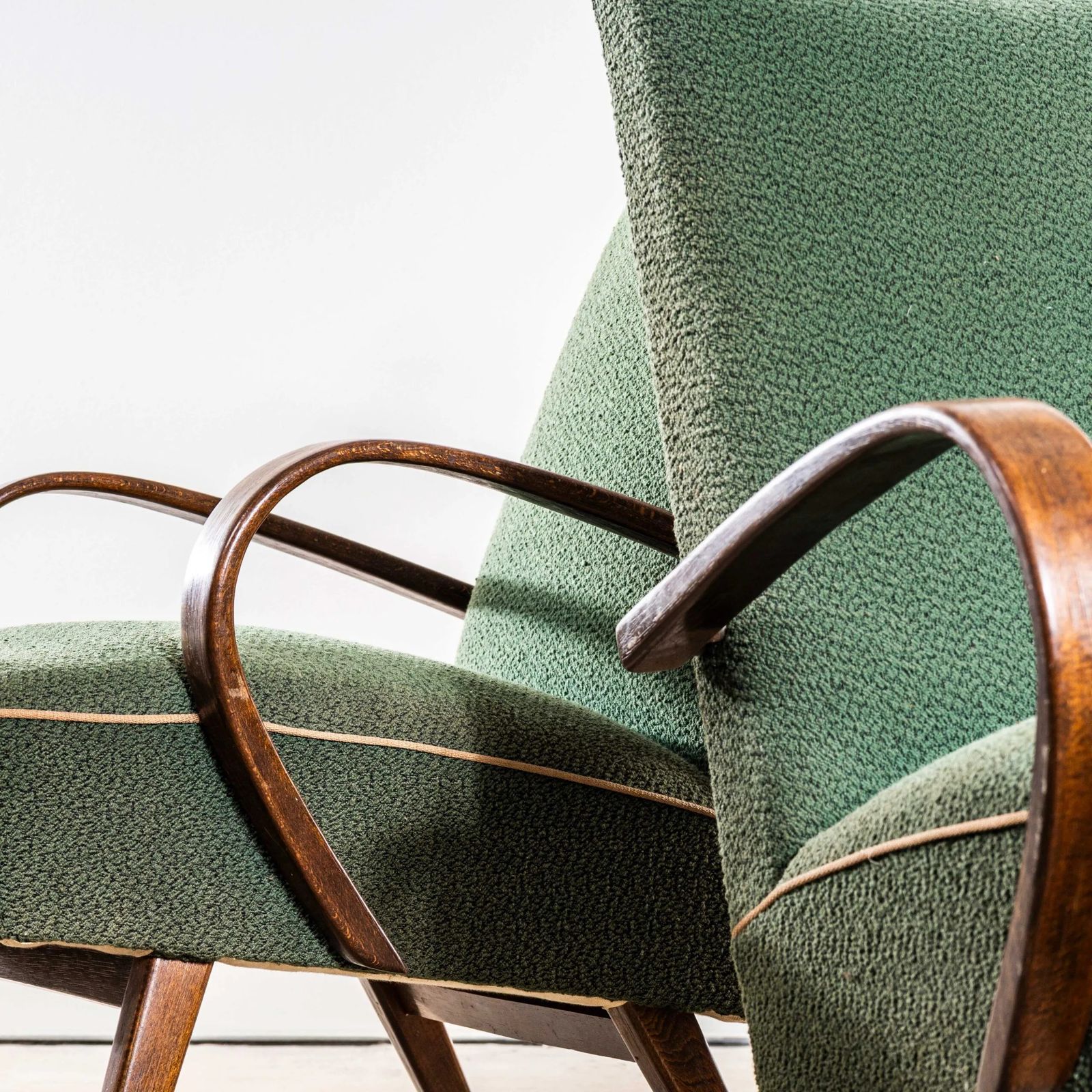 1950’s Jaroslav šmídek Original Armchairs In A Forest Jacquard – Sprung Seat photo Furniture