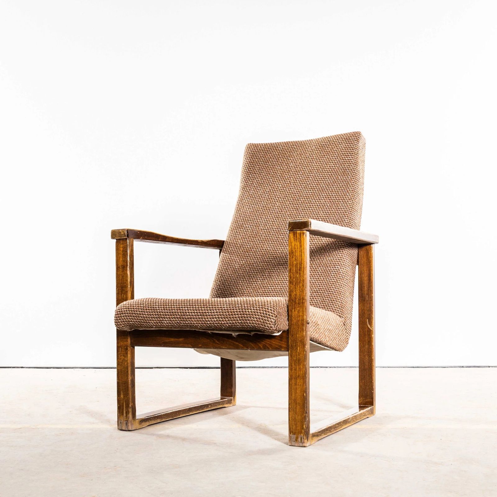 1950’s Re Upholstered Cube Armchair – Single Armchair