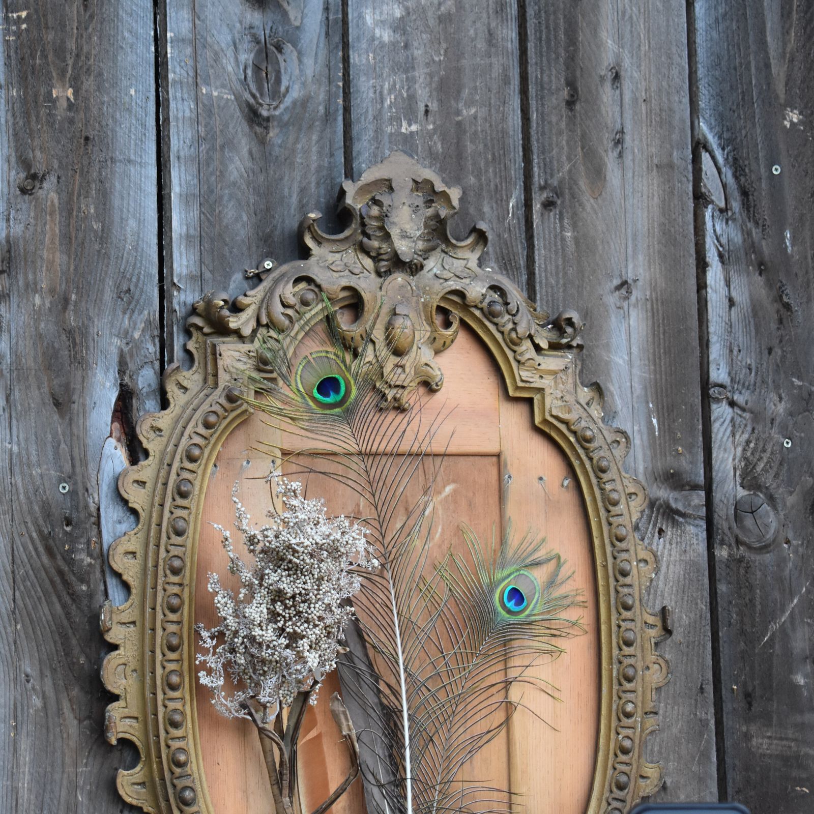 Antique Early 19th Century Ornate Oval Gold Gilt Gesso Plaster Picture Frame photo Home Decor
