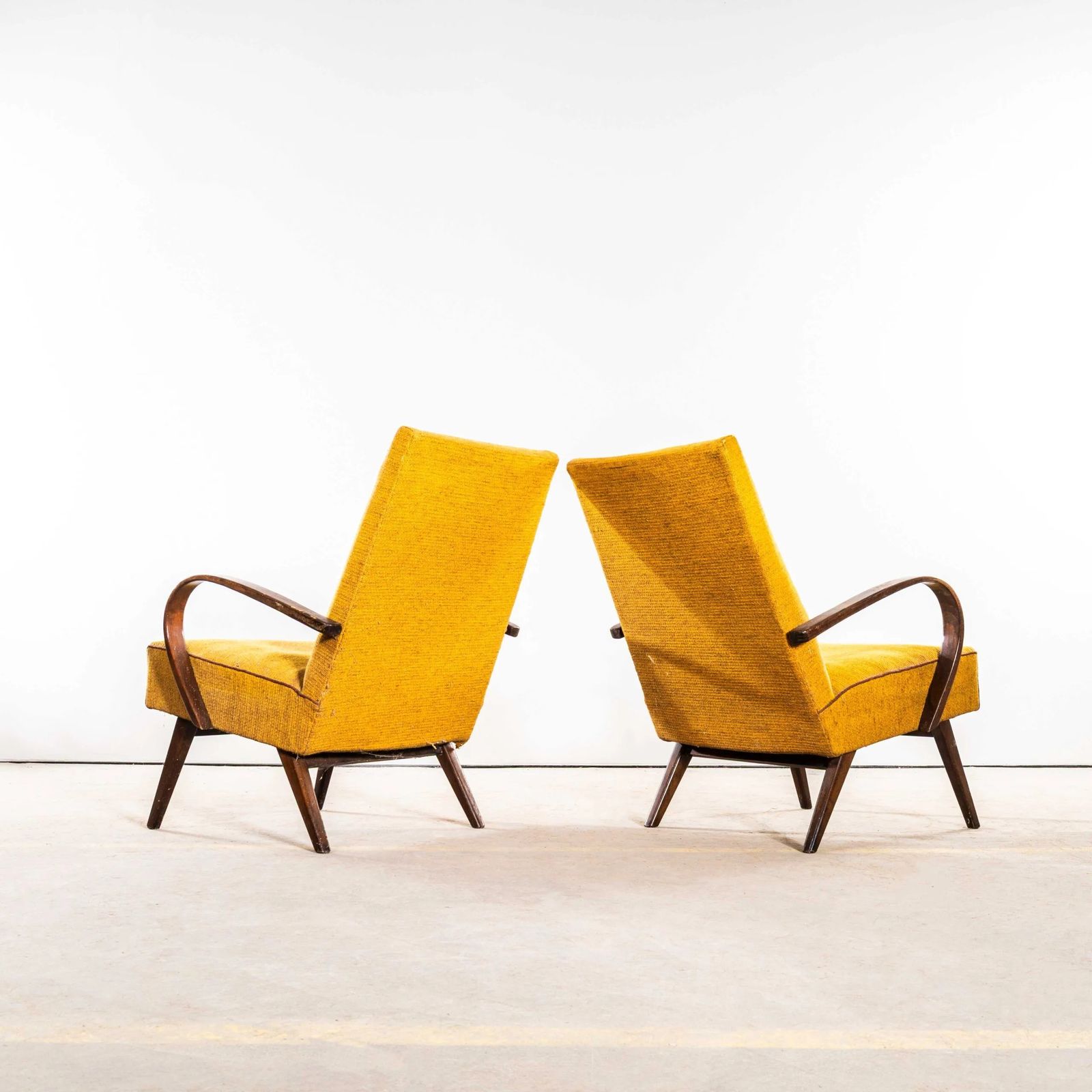 1960’s Jaroslav šmídek Original Armchairs In A Sunflower Basket Weave With Sprung Seat photo vinterior