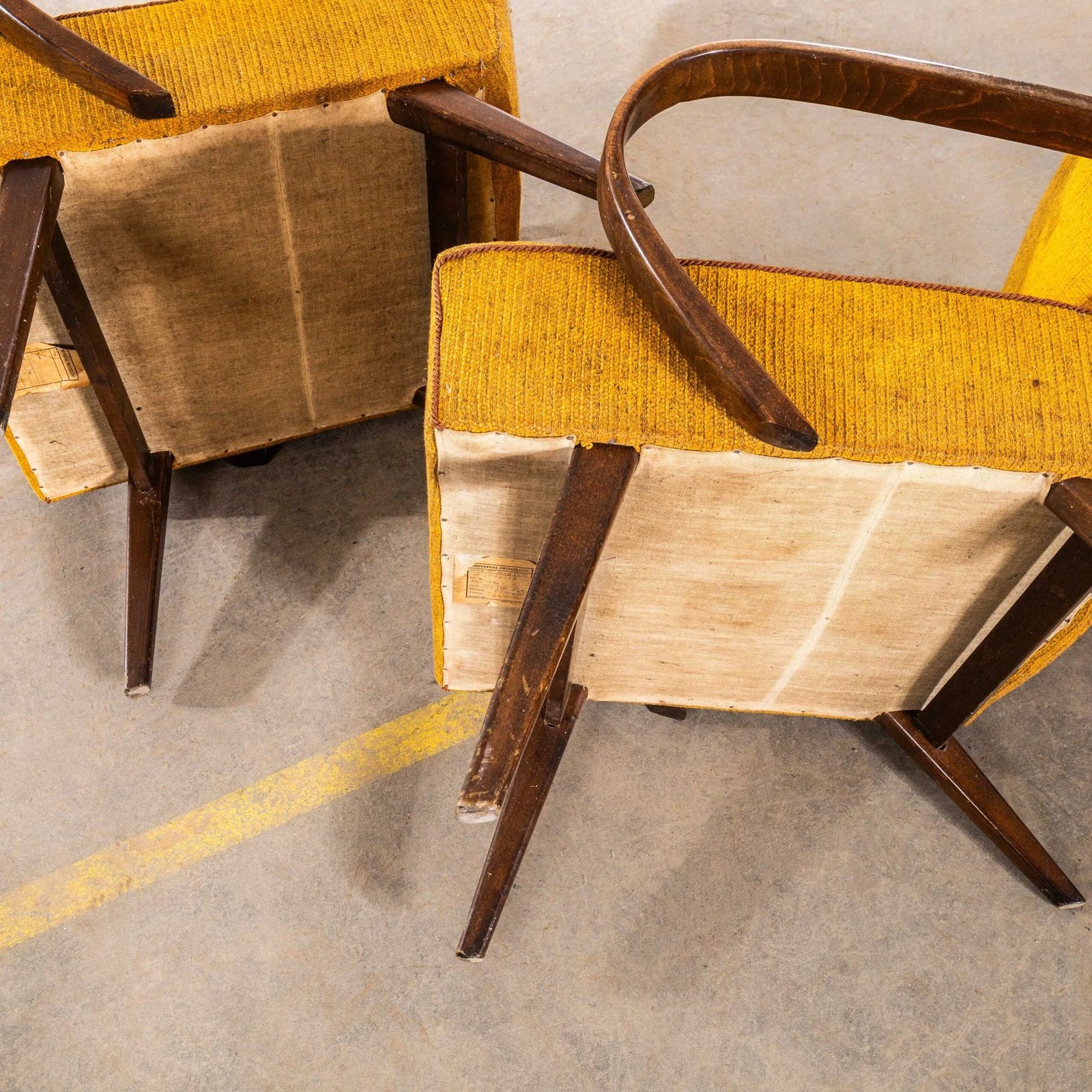 1960’s Jaroslav šmídek Original Armchairs In A Sunflower Basket Weave With Sprung Seat photo vintage